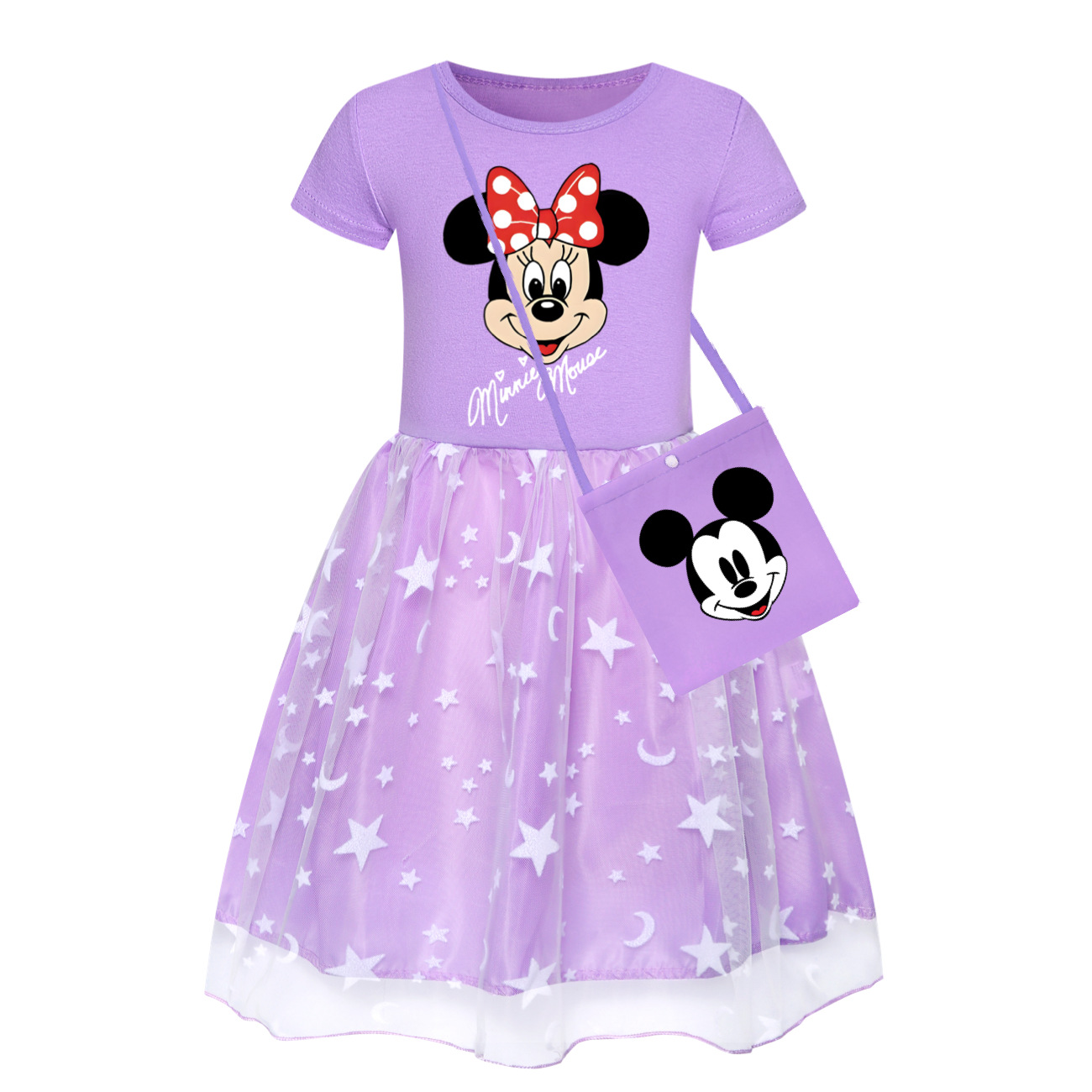 Girls Disney Mickey Minnie Dress Rainbow Mesh Party Princess Tutu Skirt Gifts - Picture 17 of 30