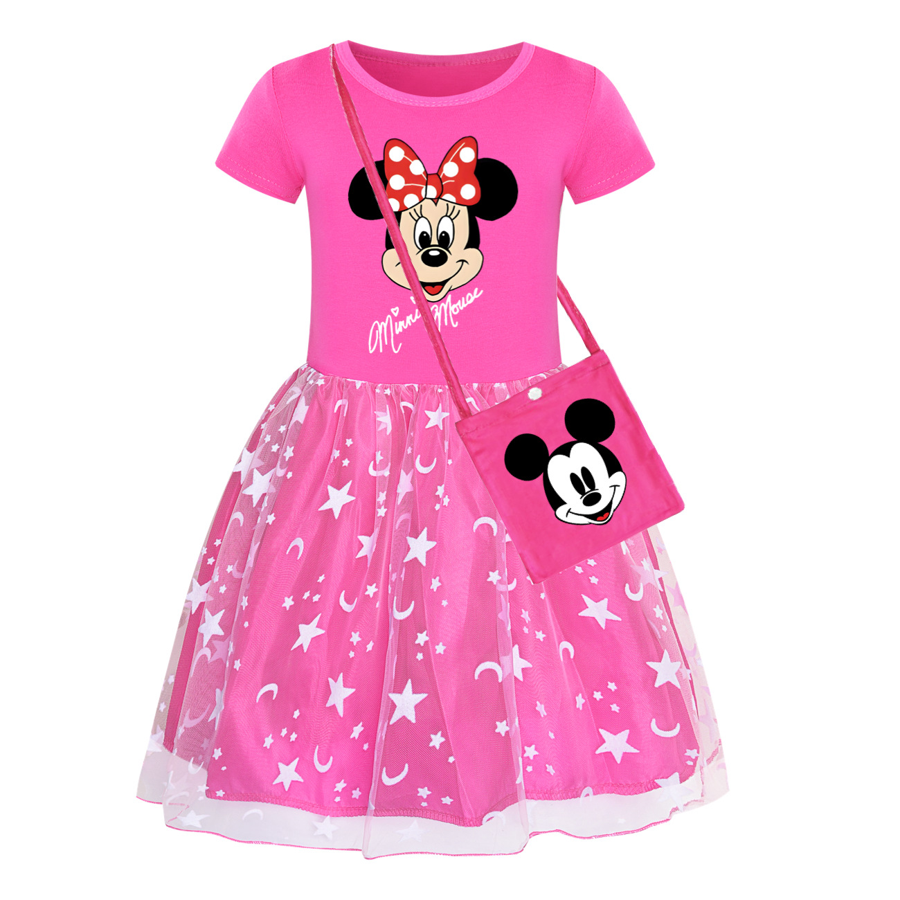 Girls Disney Mickey Minnie Dress Rainbow Mesh Party Princess Tutu Skirt Gifts - Picture 18 of 30