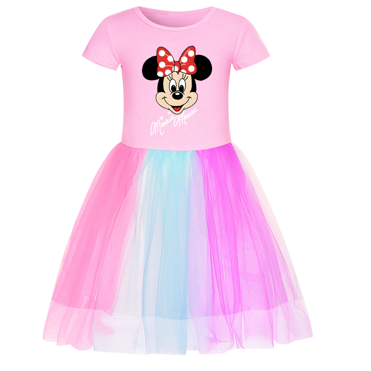 Girls Disney Mickey Minnie Dress Rainbow Mesh Party Princess Tutu Skirt Gifts - Picture 25 of 30