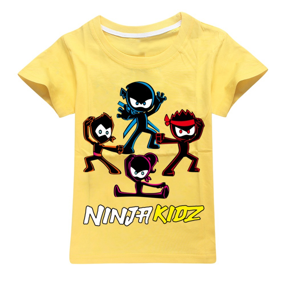 NINJA KIDZ Kids Casual Cotton T-shirt Boys Girls Summer Short Sleeves Tees Top - Picture 14 of 35