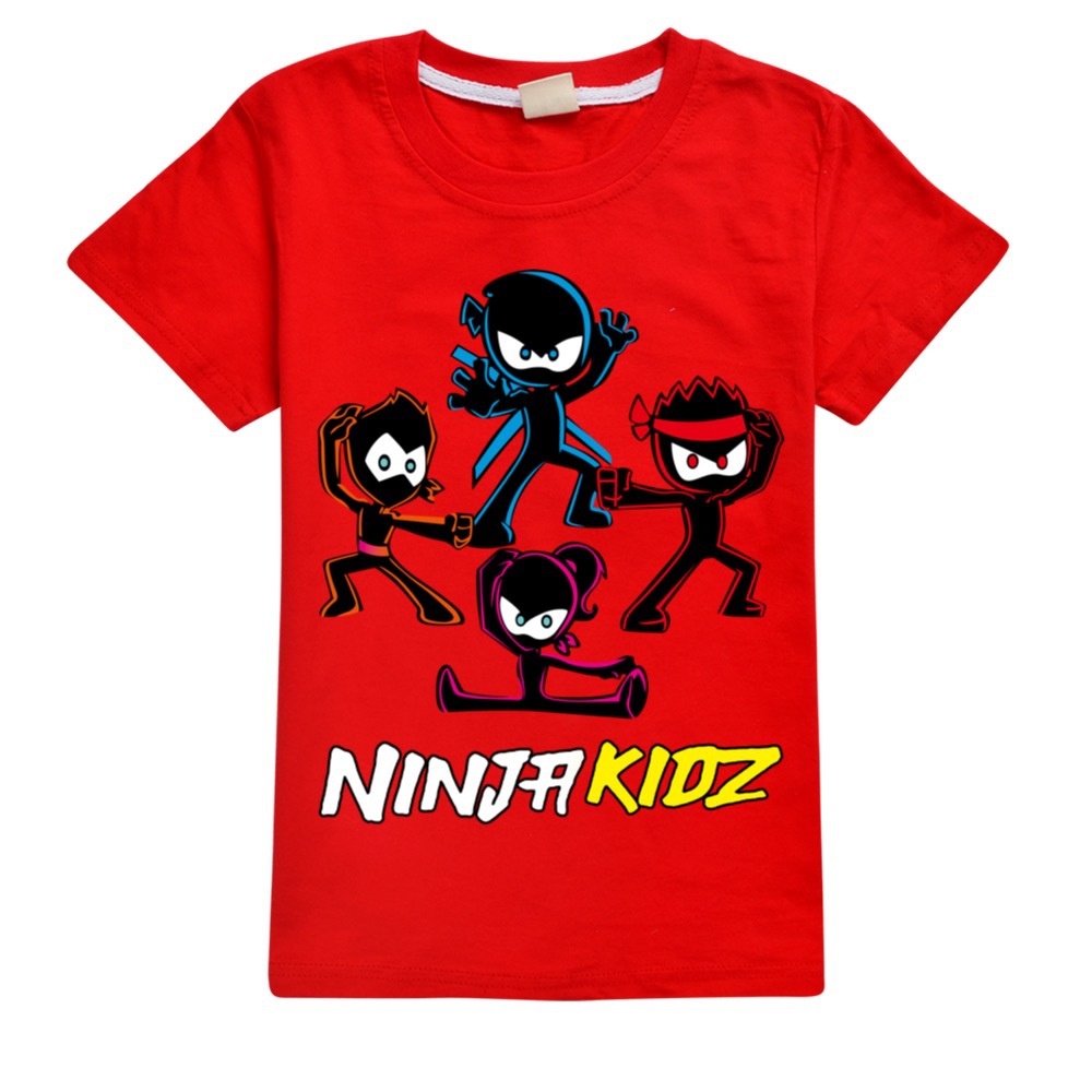 NINJA KIDZ Kids Casual Cotton T-shirt Boys Girls Summer Short Sleeves Tees Top - Picture 15 of 35