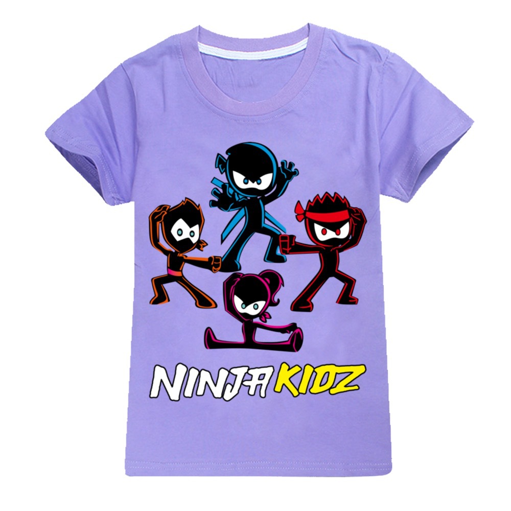 NINJA KIDZ Kids Casual Cotton T-shirt Boys Girls Summer Short Sleeves Tees Top - Picture 16 of 35
