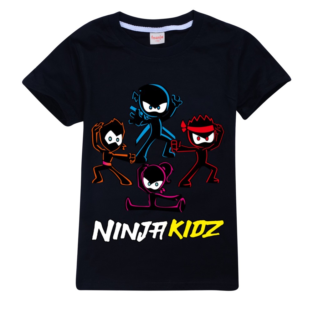 NINJA KIDZ Kids Casual Cotton T-shirt Boys Girls Summer Short Sleeves Tees Top - Picture 18 of 35