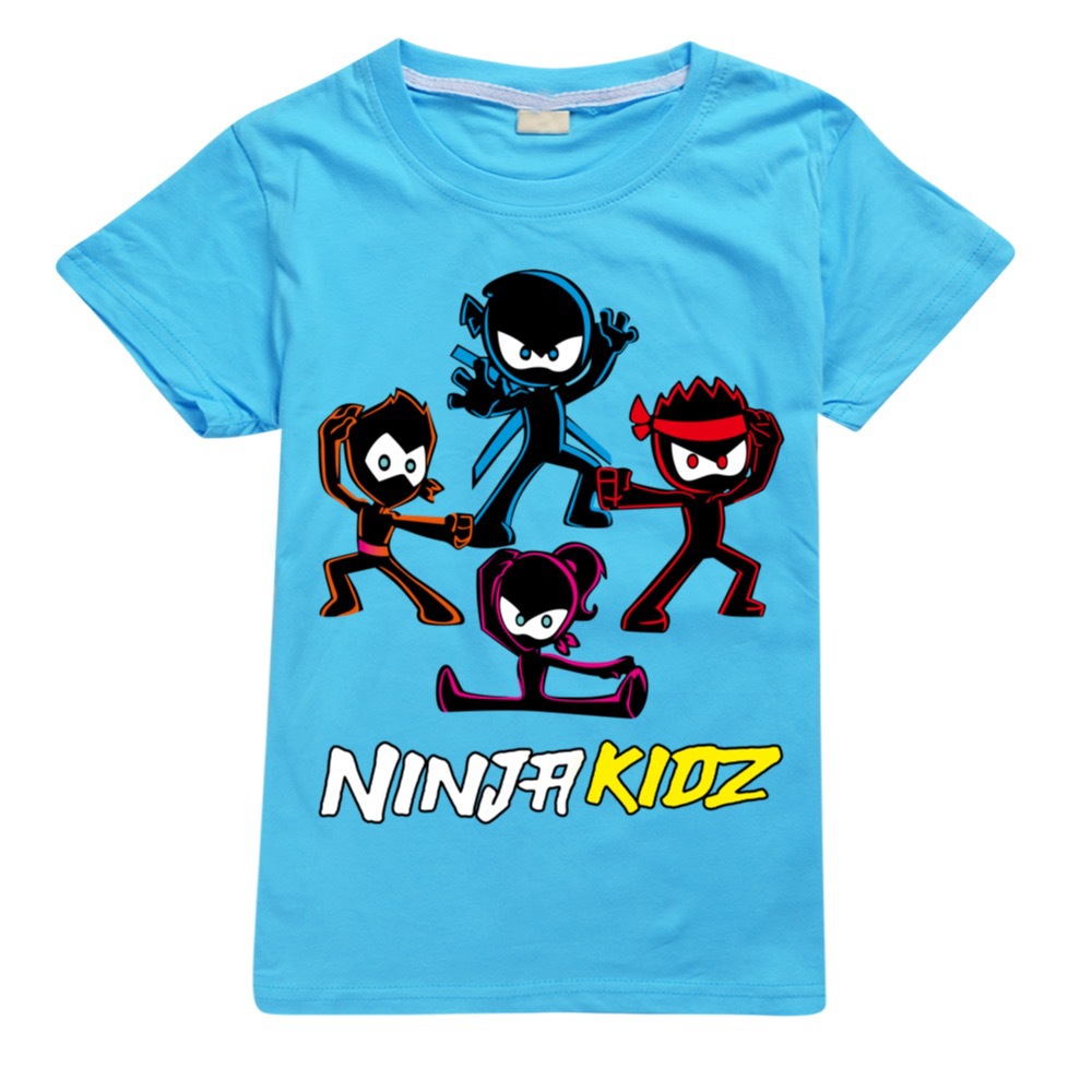 NINJA KIDZ Kids Casual Cotton T-shirt Boys Girls Summer Short Sleeves Tees Top - Picture 19 of 35