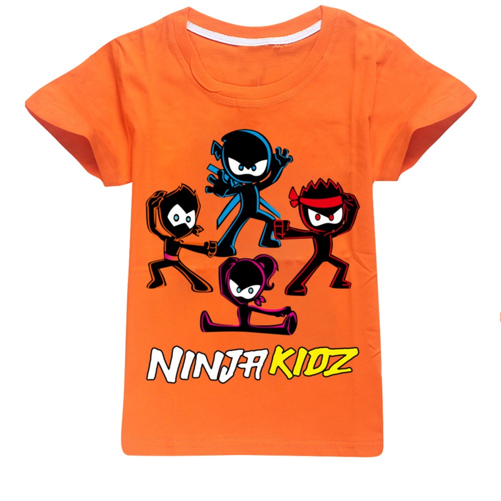 NINJA KIDZ Kids Casual Cotton T-shirt Boys Girls Summer Short Sleeves Tees Top - Picture 21 of 35