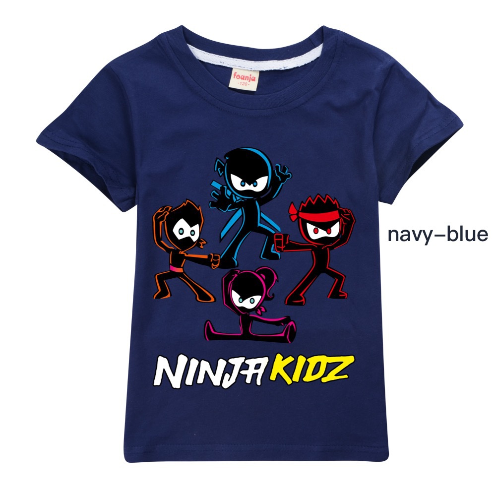 NINJA KIDZ Kids Casual Cotton T-shirt Boys Girls Summer Short Sleeves Tees Top - Picture 22 of 35