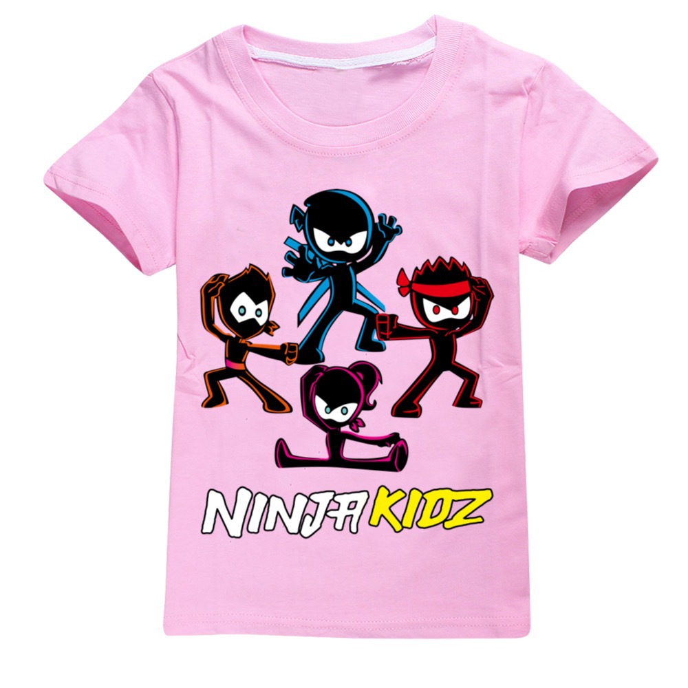 NINJA KIDZ Kids Casual Cotton T-shirt Boys Girls Summer Short Sleeves Tees Top - Picture 23 of 35