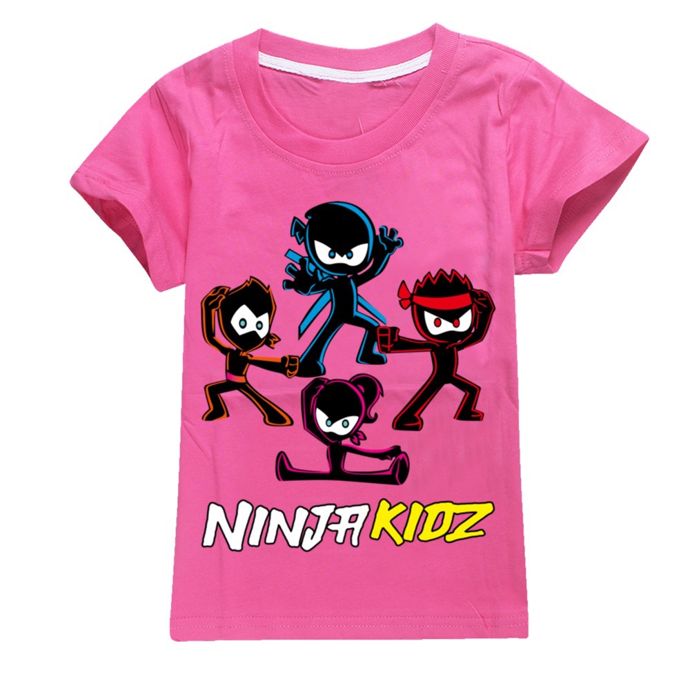 NINJA KIDZ Kids Casual Cotton T-shirt Boys Girls Summer Short Sleeves Tees Top - Picture 24 of 35