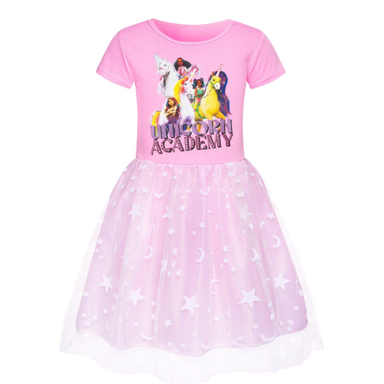 Girls Unicorn Acedemy Rainbow Dress Skirt Birthday Party Princess Dress Age 2-9Y - Picture 16 of 24