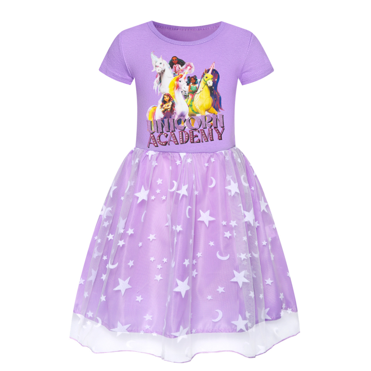 Girls Unicorn Acedemy Rainbow Dress Skirt Birthday Party Princess Dress Age 2-9Y - Picture 17 of 24