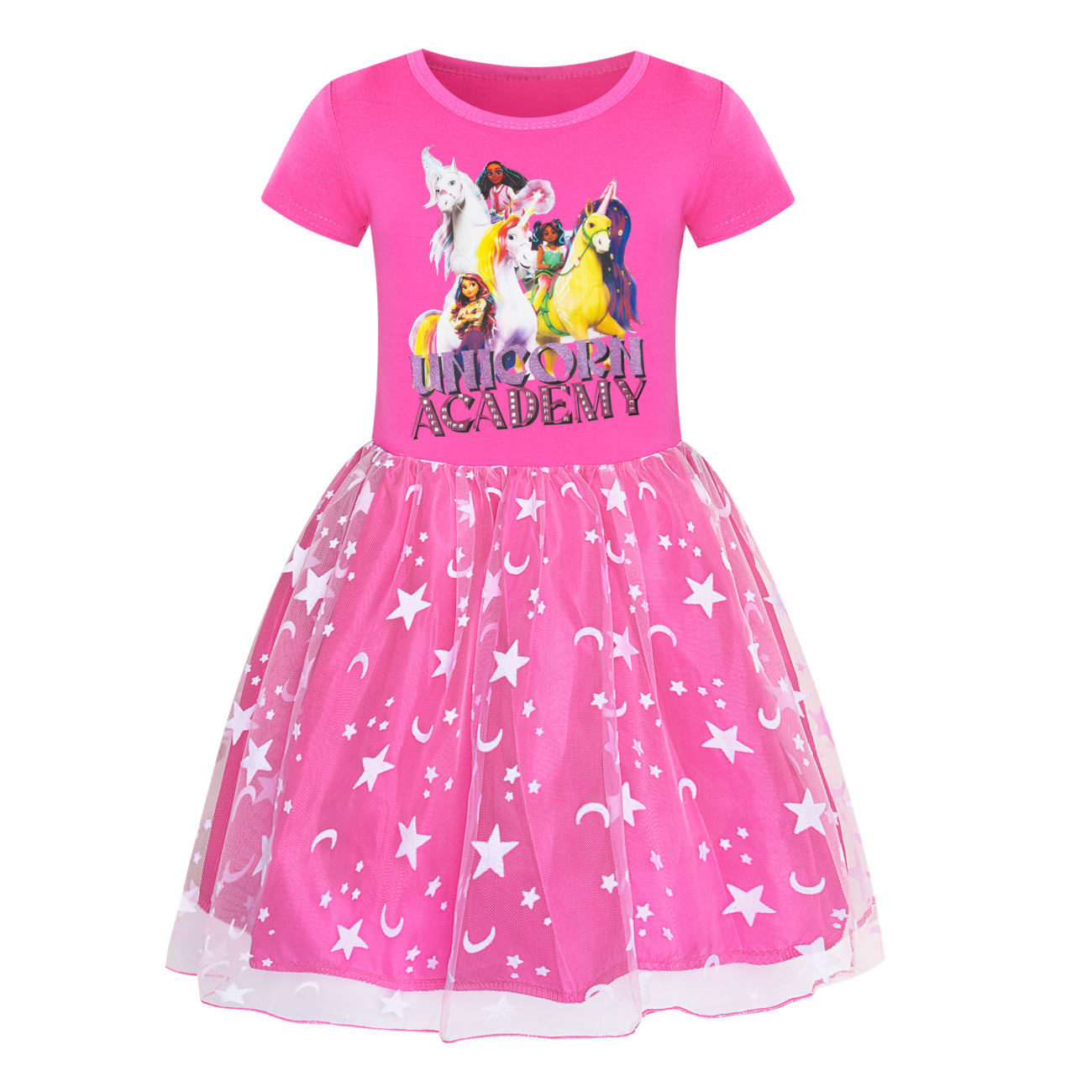Girls Unicorn Acedemy Rainbow Dress Skirt Birthday Party Princess Dress Age 2-9Y - Picture 18 of 24