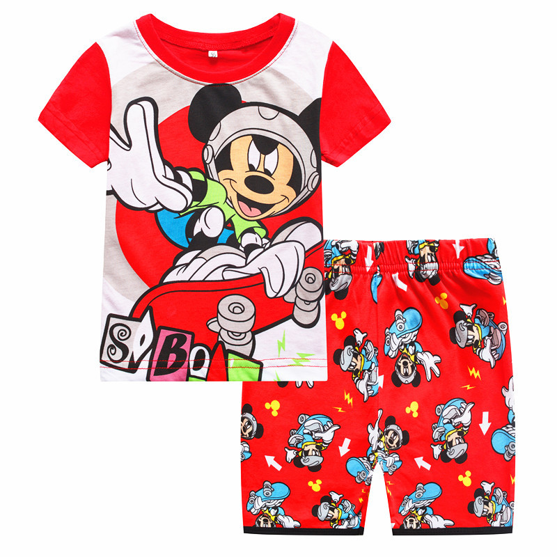 Girls Boys Mickey Minnie Mouse Pyjamas Sleepwear Nightwear Outfits Top Shorts