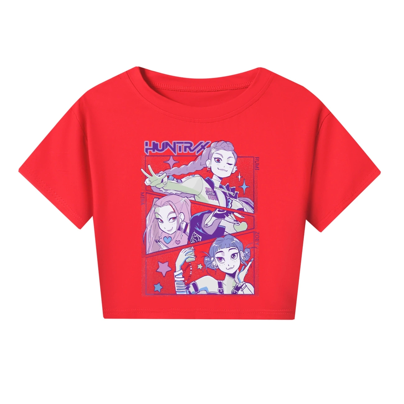 Girls Demon Hunters Crop Tops Cotton T-Shirt Kids Casual Summer Short Sleeve Tee - Picture 32 of 35