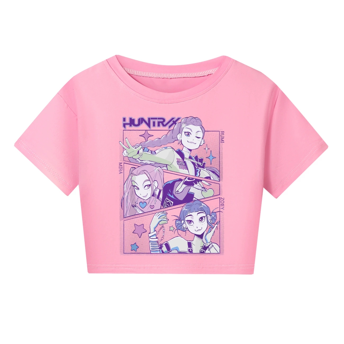 Girls Demon Hunters Crop Tops Cotton T-Shirt Kids Casual Summer Short Sleeve Tee - Picture 30 of 35