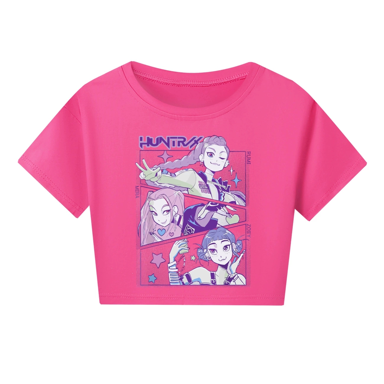 Girls Demon Hunters Crop Tops Cotton T-Shirt Kids Casual Summer Short Sleeve Tee - Picture 24 of 35