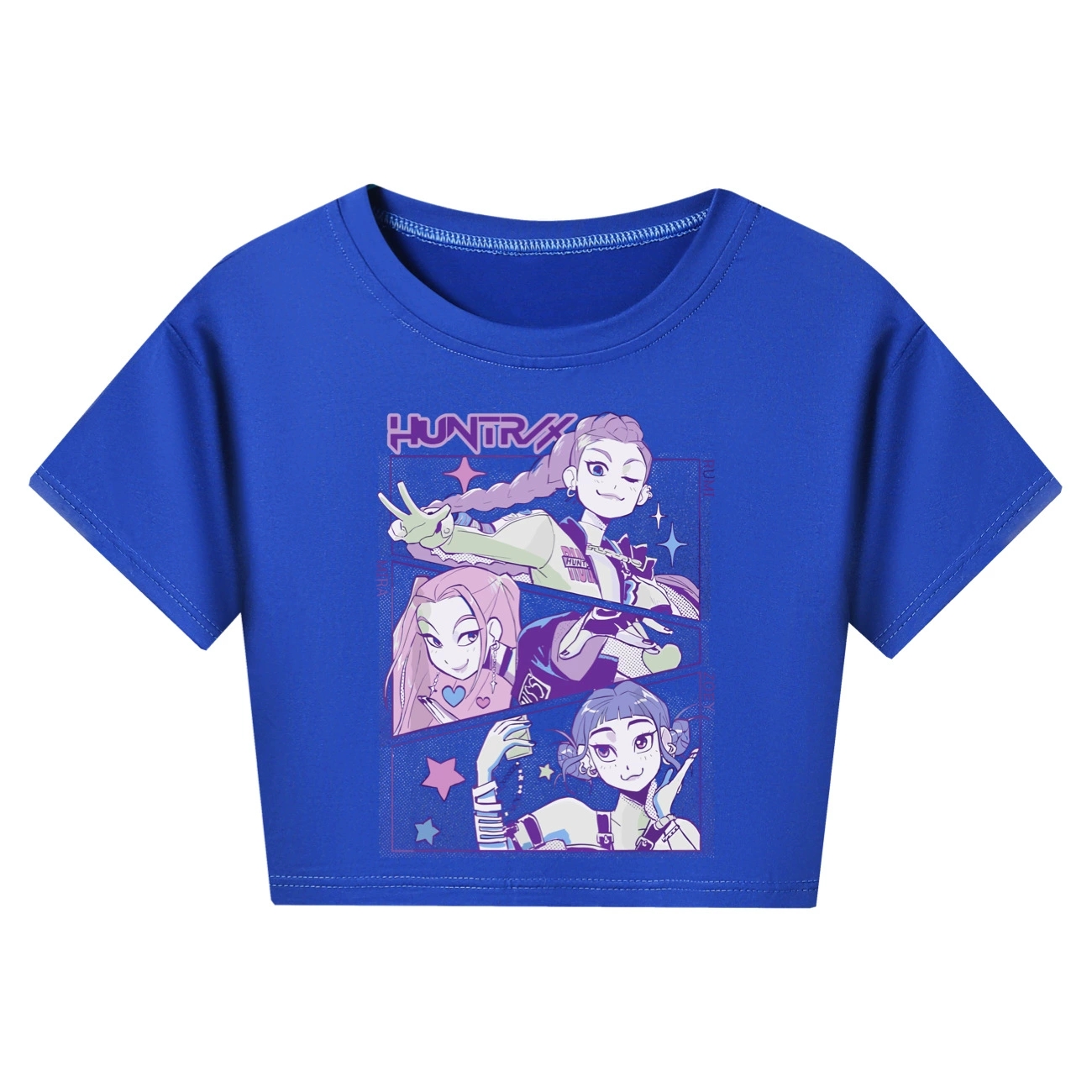 Girls Demon Hunters Crop Tops Cotton T-Shirt Kids Casual Summer Short Sleeve Tee - Picture 20 of 35