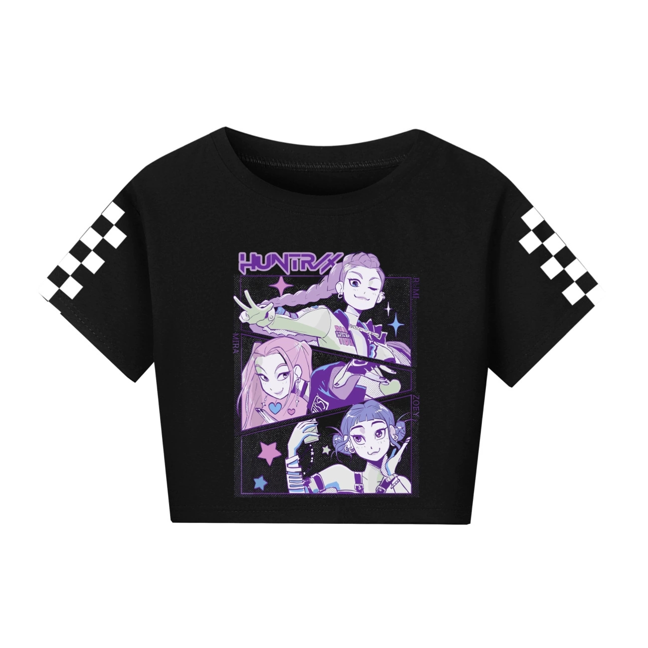 Girls Demon Hunters Crop Tops Cotton T-Shirt Kids Casual Summer Short Sleeve Tee - Picture 13 of 35