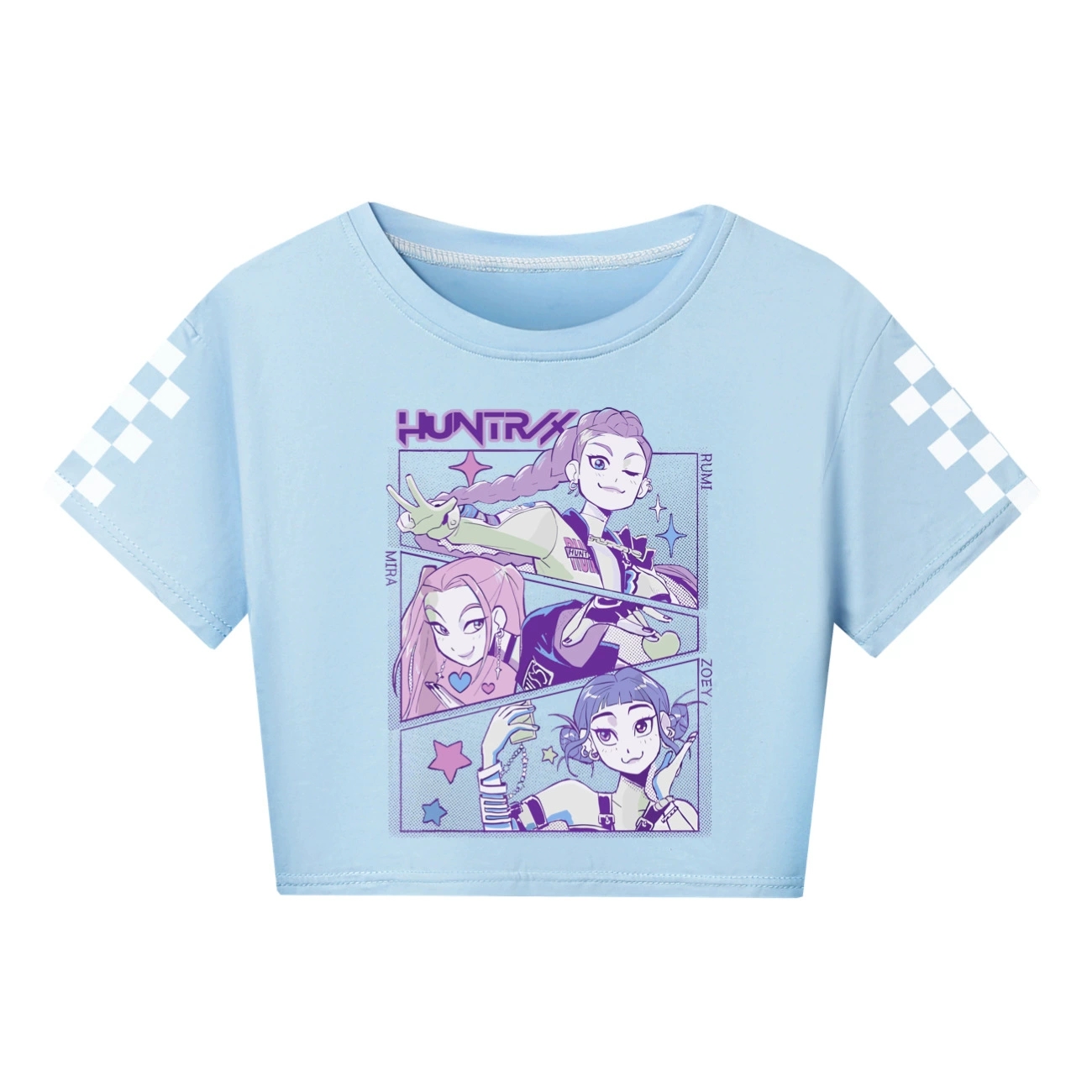 Girls Demon Hunters Crop Tops Cotton T-Shirt Kids Casual Summer Short Sleeve Tee - Picture 11 of 35
