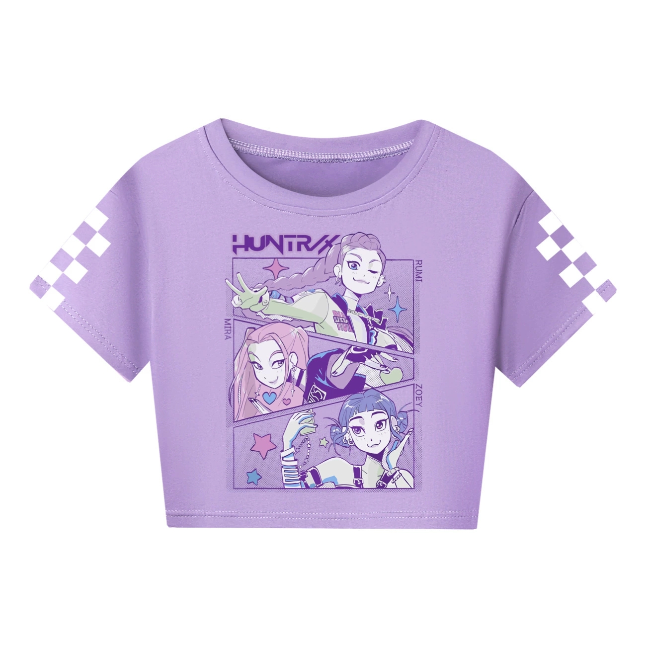 Girls Demon Hunters Crop Tops Cotton T-Shirt Kids Casual Summer Short Sleeve Tee - Picture 7 of 35