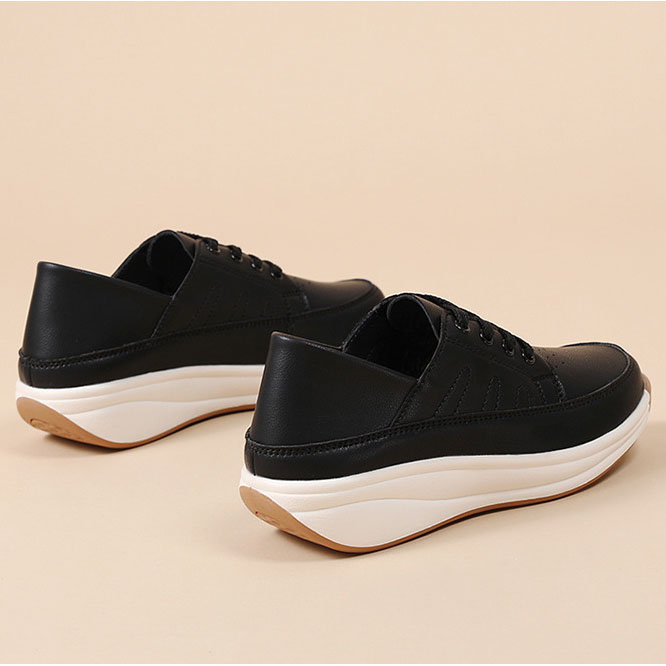 Ladies Trainer Loafers Shoes Wedge Heel Flat Platform Womens Casual Working shoe - Picture 14 of 24