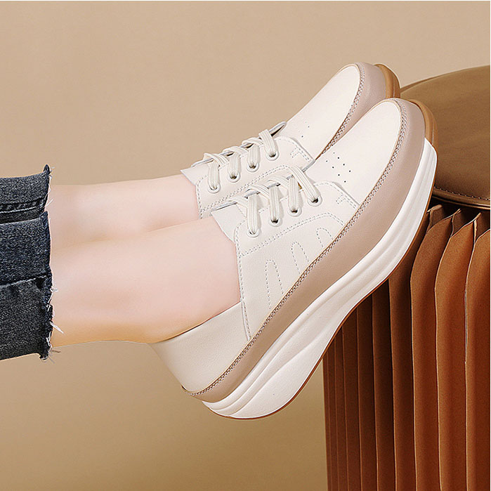 Ladies Trainer Loafers Shoes Wedge Heel Flat Platform Womens Casual Working shoe - Picture 21 of 24
