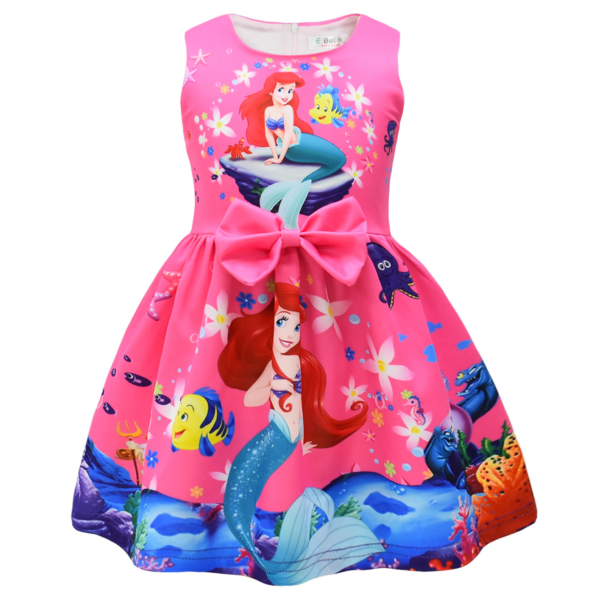 Girls The Little Mermaid Ariel Princess Dress Cosplay Birthday Party Fancy Skirt - Picture 8 of 58