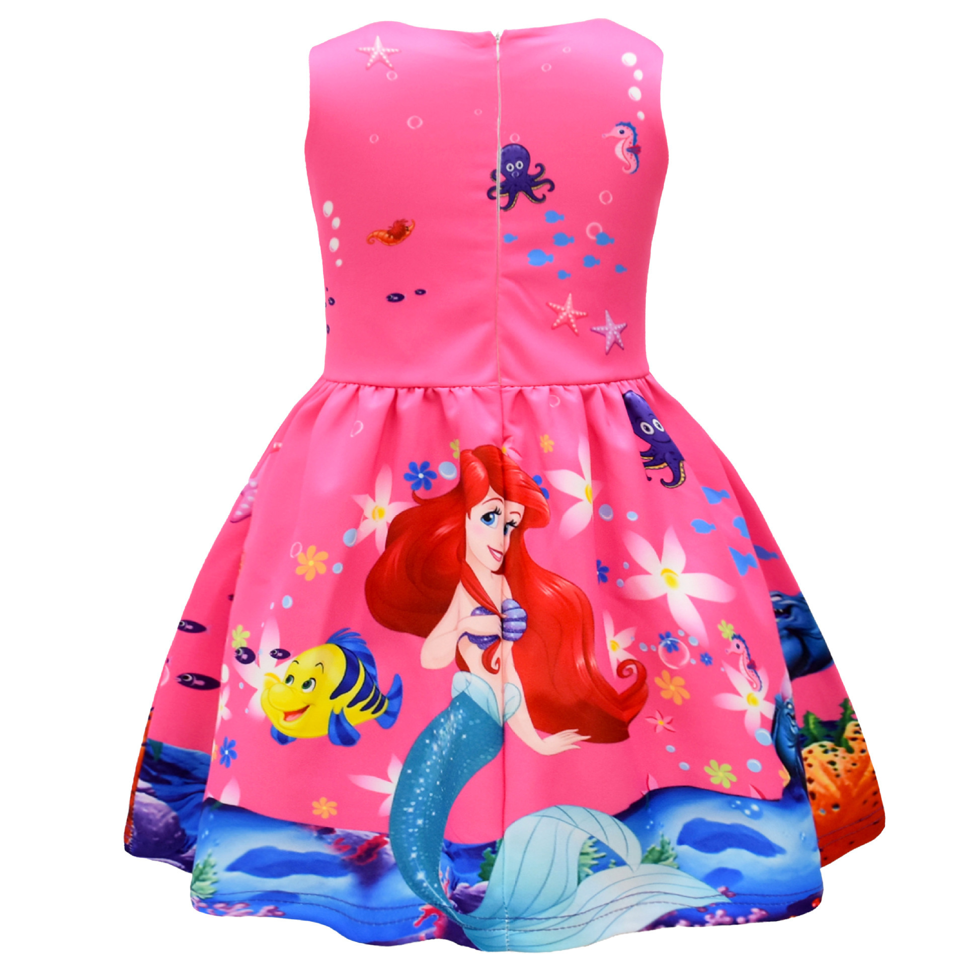 Girls The Little Mermaid Ariel Princess Dress Cosplay Birthday Party Fancy Skirt - Picture 9 of 58