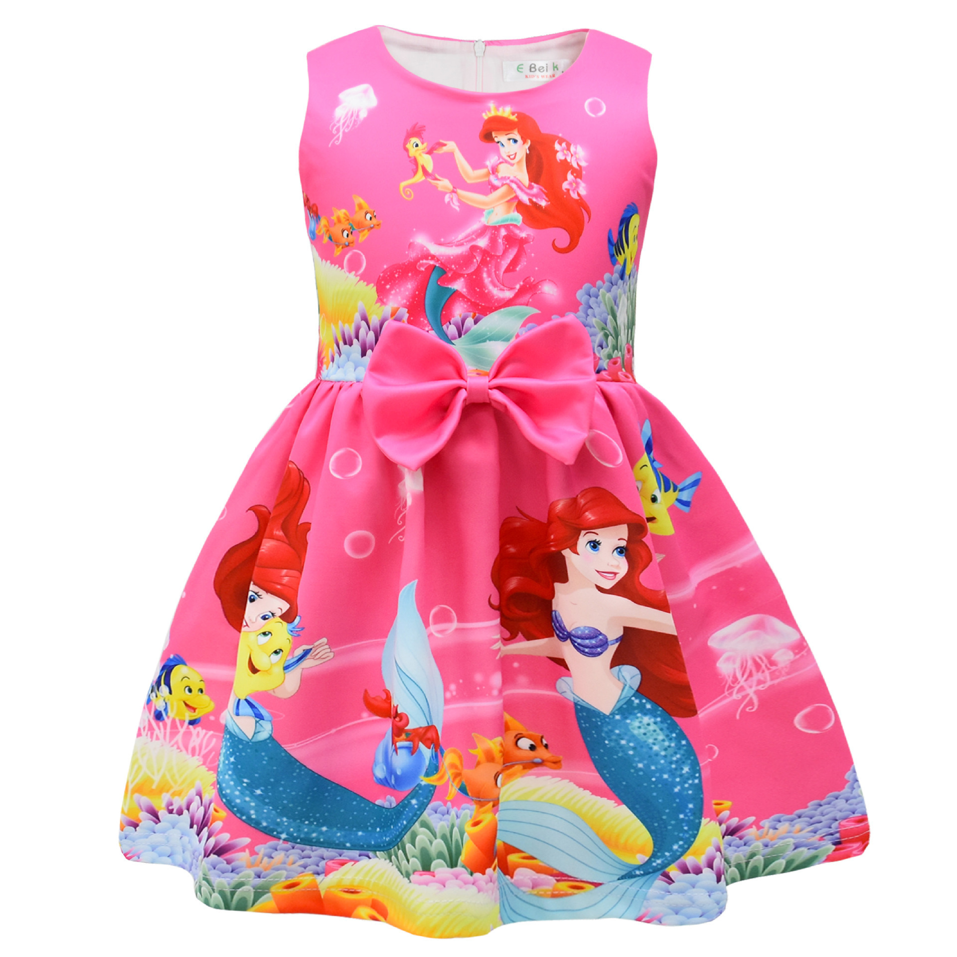 Girls The Little Mermaid Ariel Princess Dress Cosplay Birthday Party Fancy Skirt - Picture 22 of 58