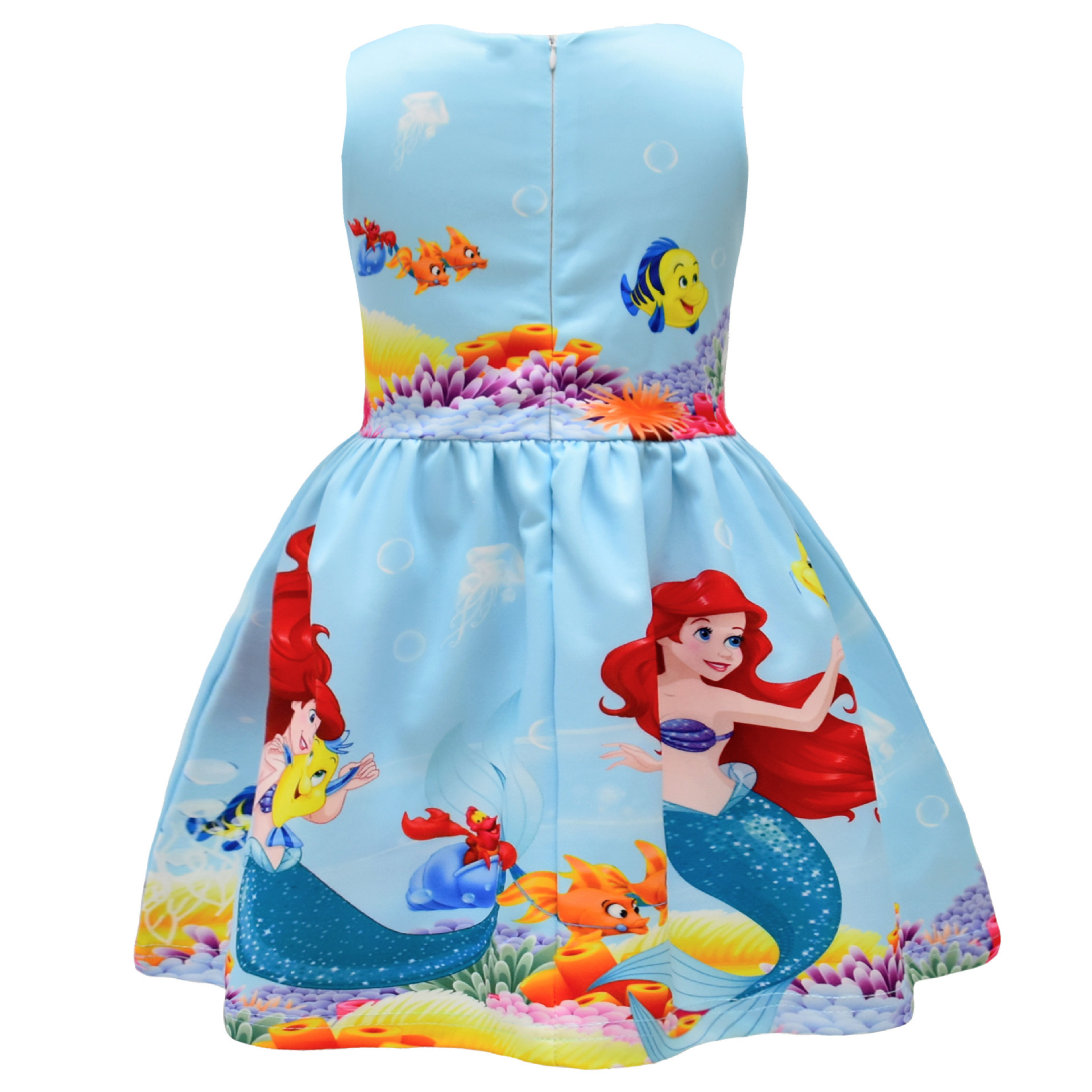 Girls The Little Mermaid Ariel Princess Dress Cosplay Birthday Party Fancy Skirt - Picture 30 of 58