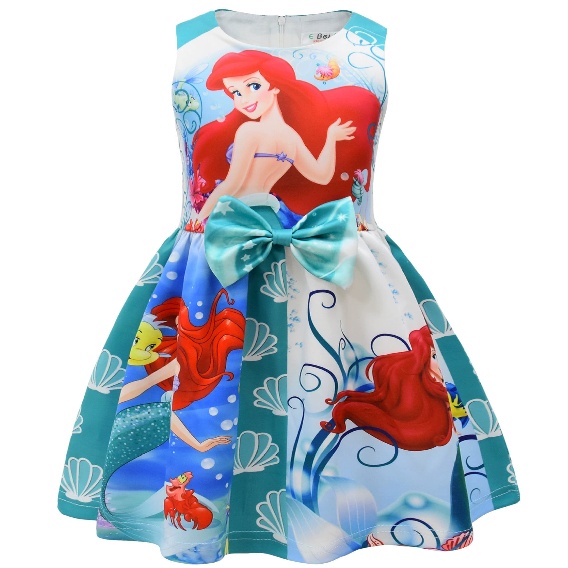 Girls The Little Mermaid Ariel Princess Dress Cosplay Birthday Party Fancy Skirt - Picture 36 of 58