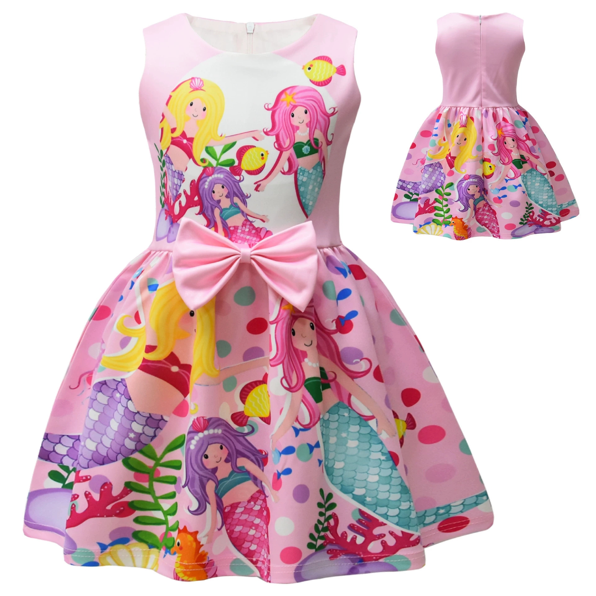 Girls The Little Mermaid Ariel Princess Dress Cosplay Birthday Party Fancy Skirt - Picture 48 of 58