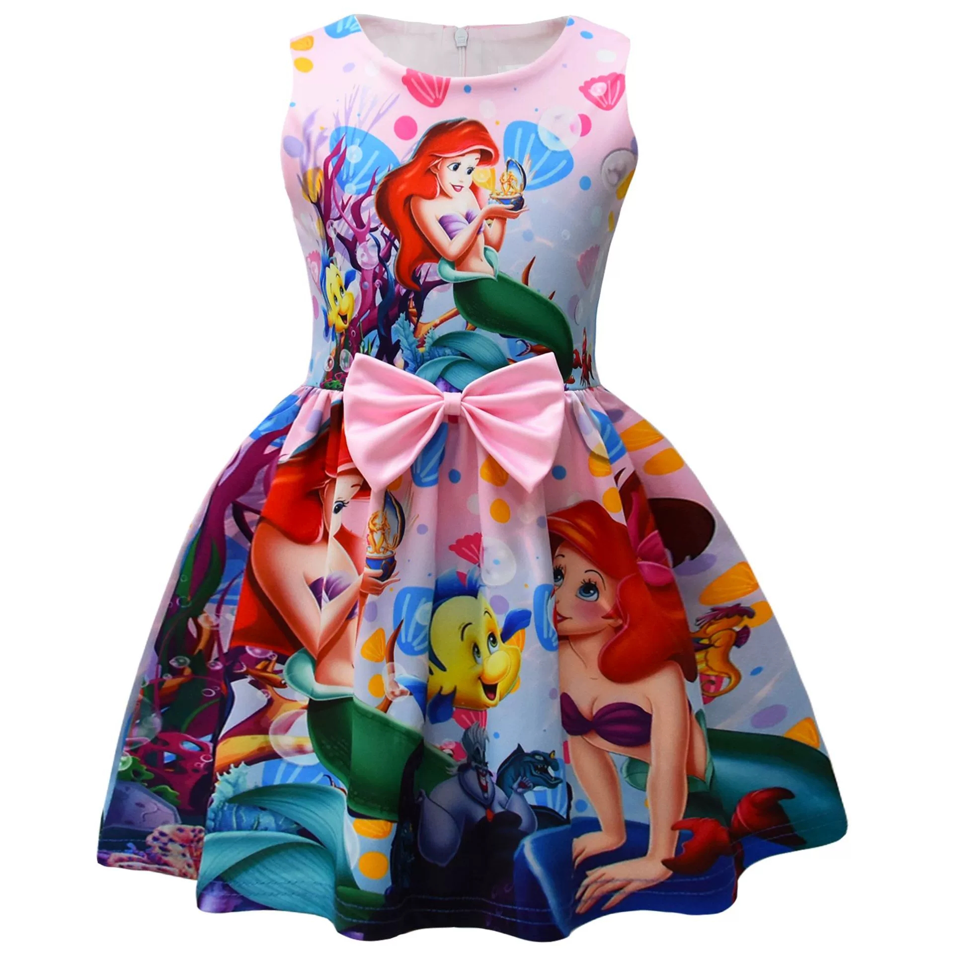 Girls The Little Mermaid Ariel Princess Dress Cosplay Birthday Party Fancy Skirt - Picture 51 of 58
