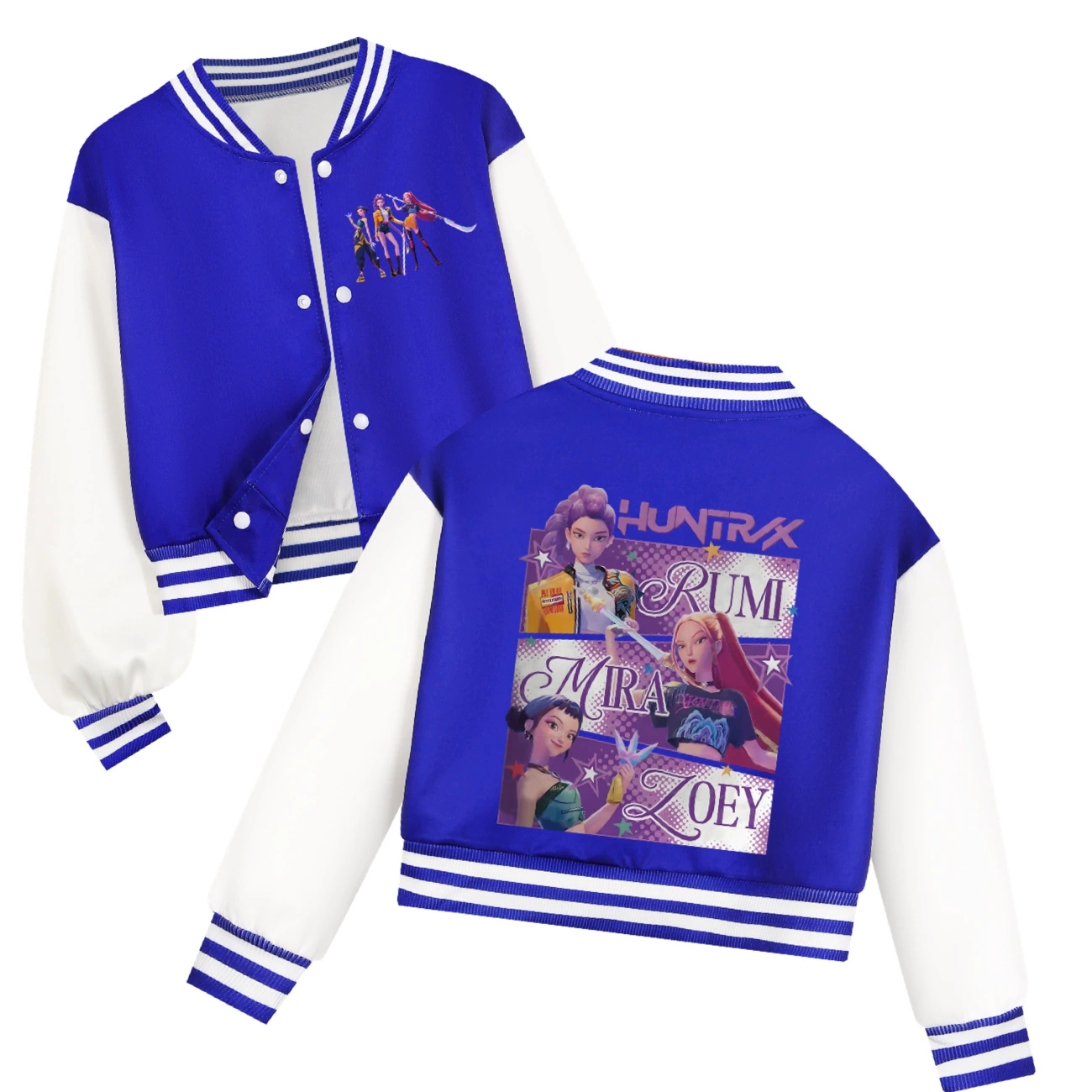 Girls Demon Hunters Coat Rumi Mira Zoey Kids Baseball Uniform Top KPop Outerwear - Picture 9 of 14