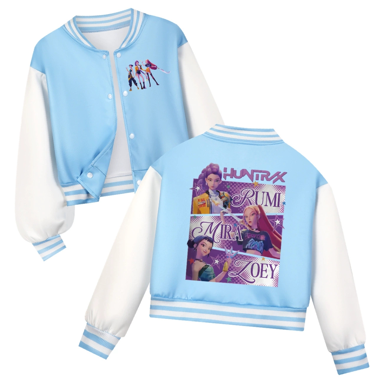 Girls Demon Hunters Coat Rumi Mira Zoey Kids Baseball Uniform Top KPop Outerwear - Picture 11 of 14