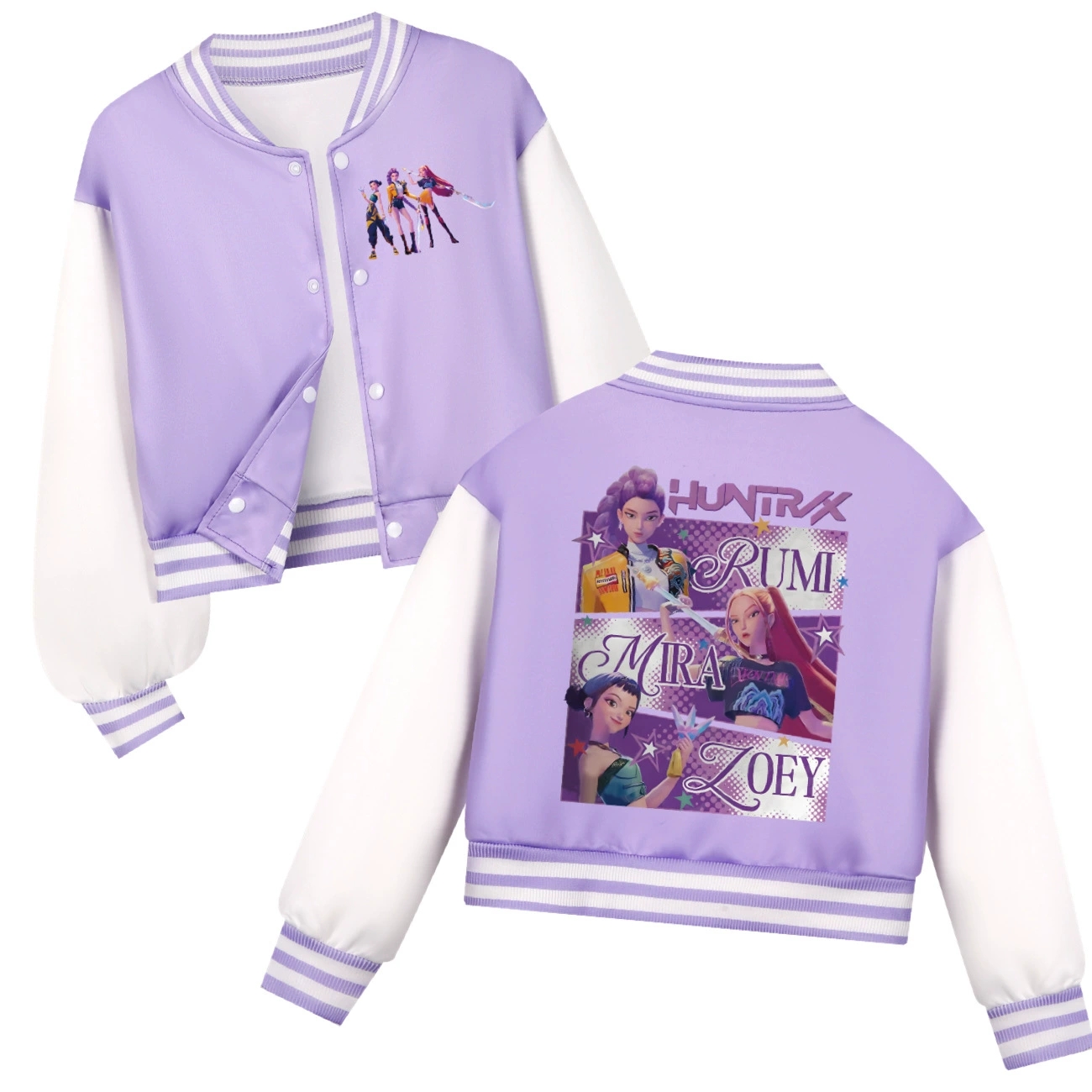 Girls Demon Hunters Coat Rumi Mira Zoey Kids Baseball Uniform Top KPop Outerwear - Picture 12 of 14