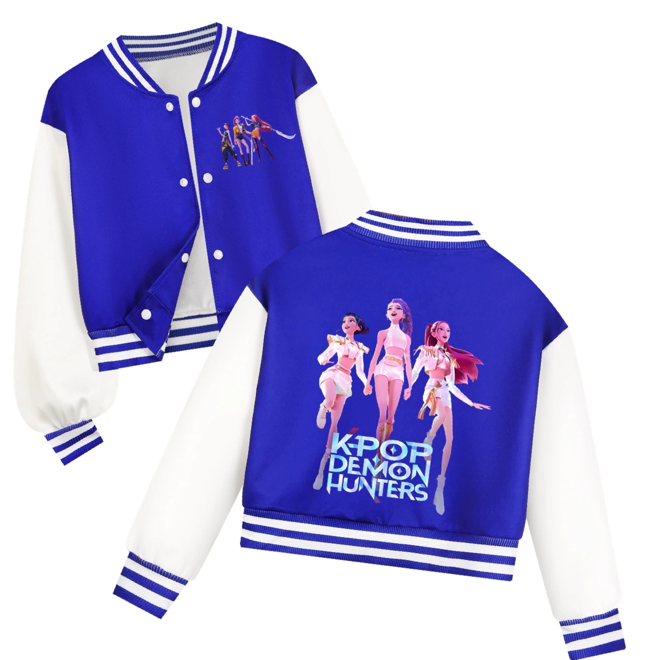 Girls KPOP Demon Hunters Coat Outerwear Rumi Mira Zoey Kids Baseball Uniform Top - Picture 11 of 16