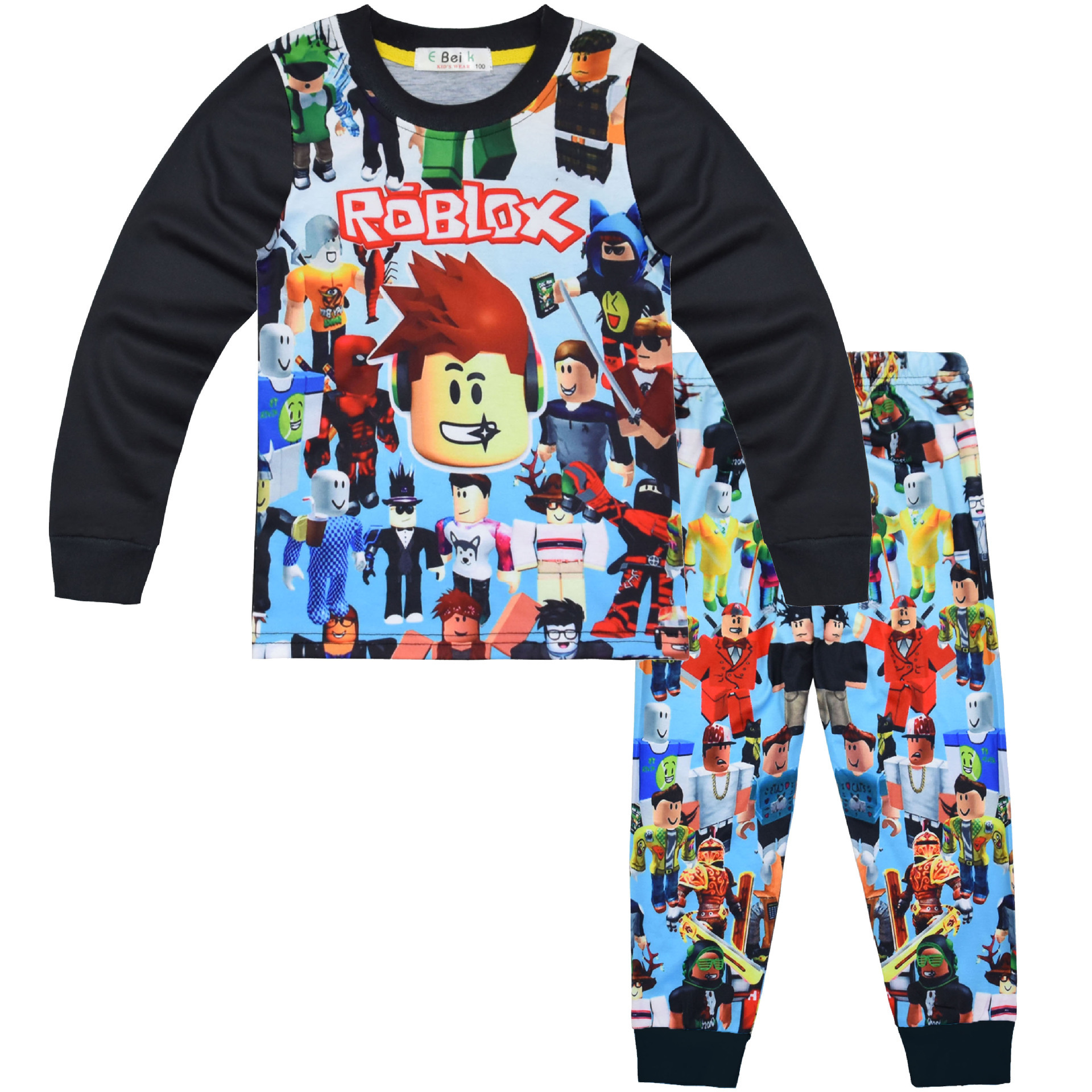 Boys Girls Roblox Long Sleeve T-Shirt Shorts Outfits Sets Tracksuits Pyjamas Set - Picture 11 of 138