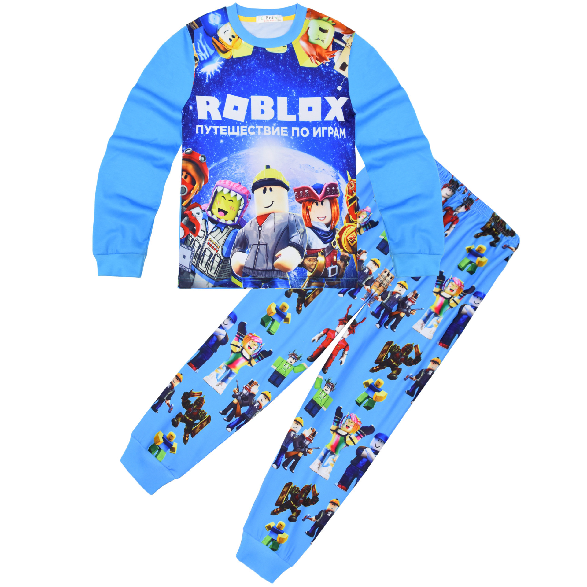 Boys Girls Roblox Long Sleeve T-Shirt Shorts Outfits Sets Tracksuits Pyjamas Set - Picture 22 of 138