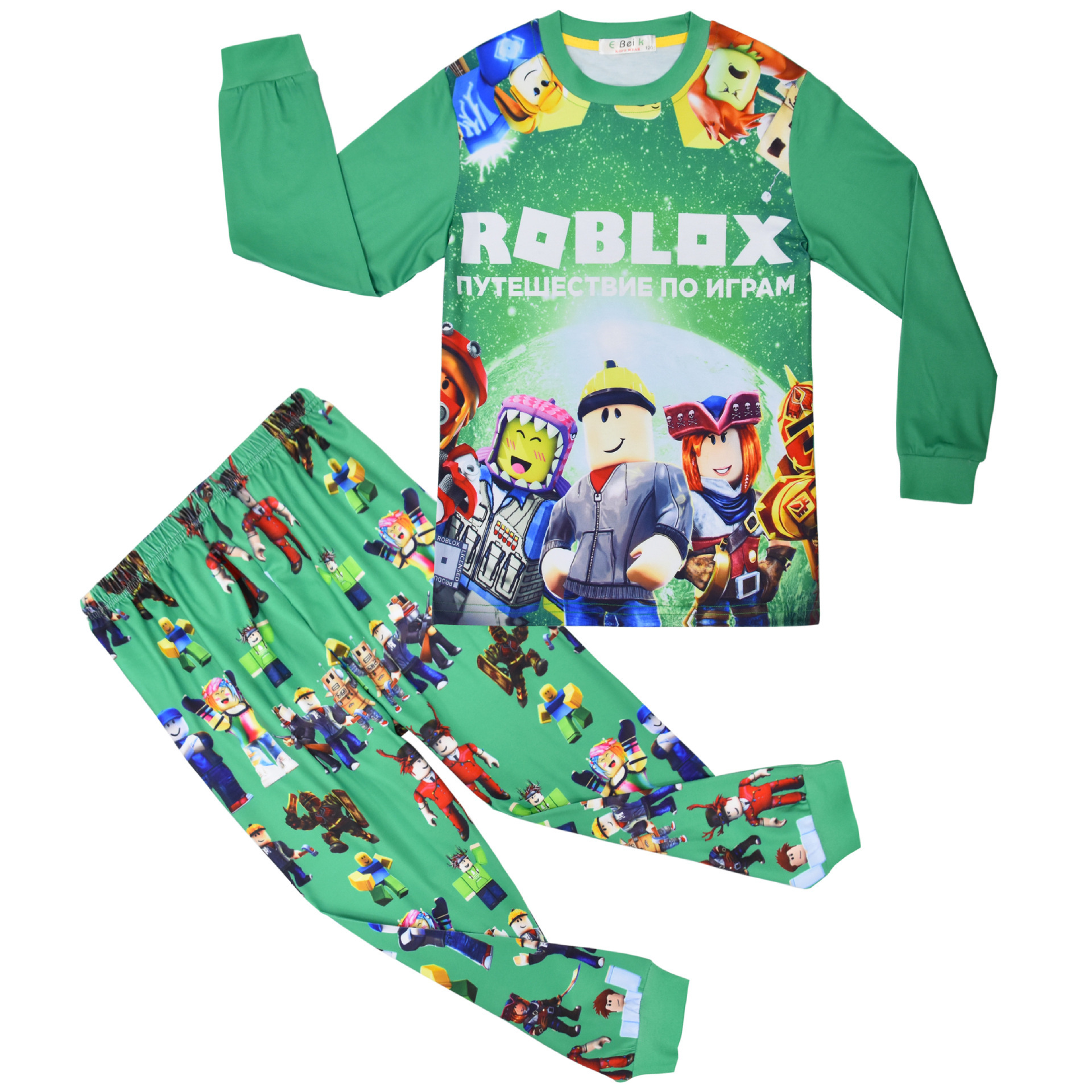 Boys Girls Roblox Long Sleeve T-Shirt Shorts Outfits Sets Tracksuits Pyjamas Set - Picture 33 of 138