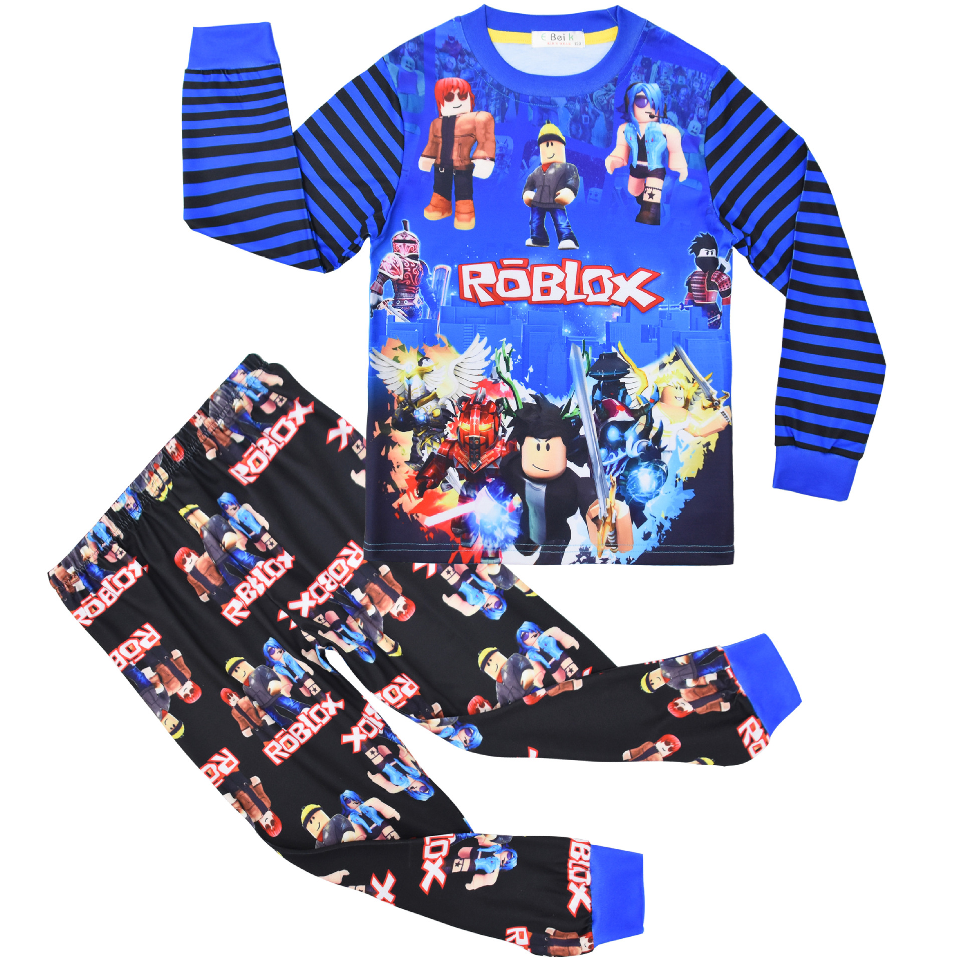 Boys Girls Roblox Long Sleeve T-Shirt Shorts Outfits Sets Tracksuits Pyjamas Set - Picture 37 of 138