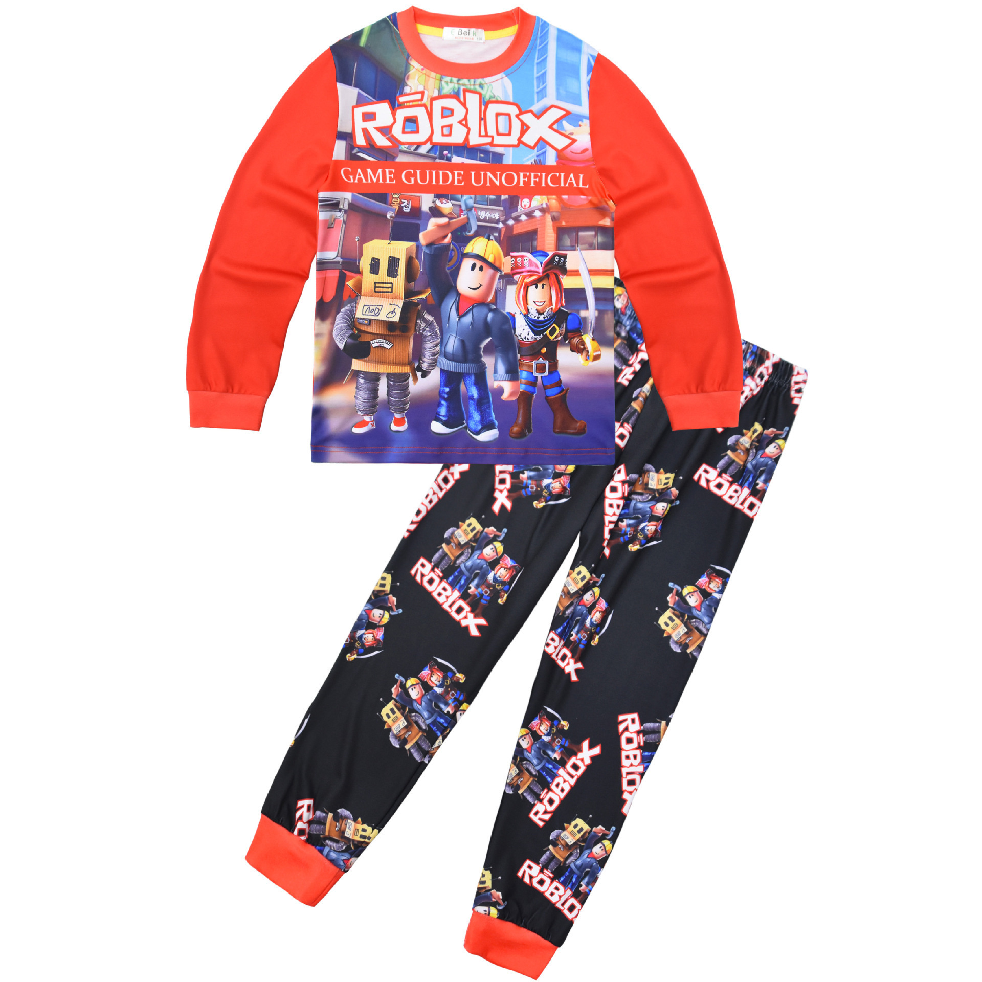 Boys Girls Roblox Long Sleeve T-Shirt Shorts Outfits Sets Tracksuits Pyjamas Set - Picture 53 of 138