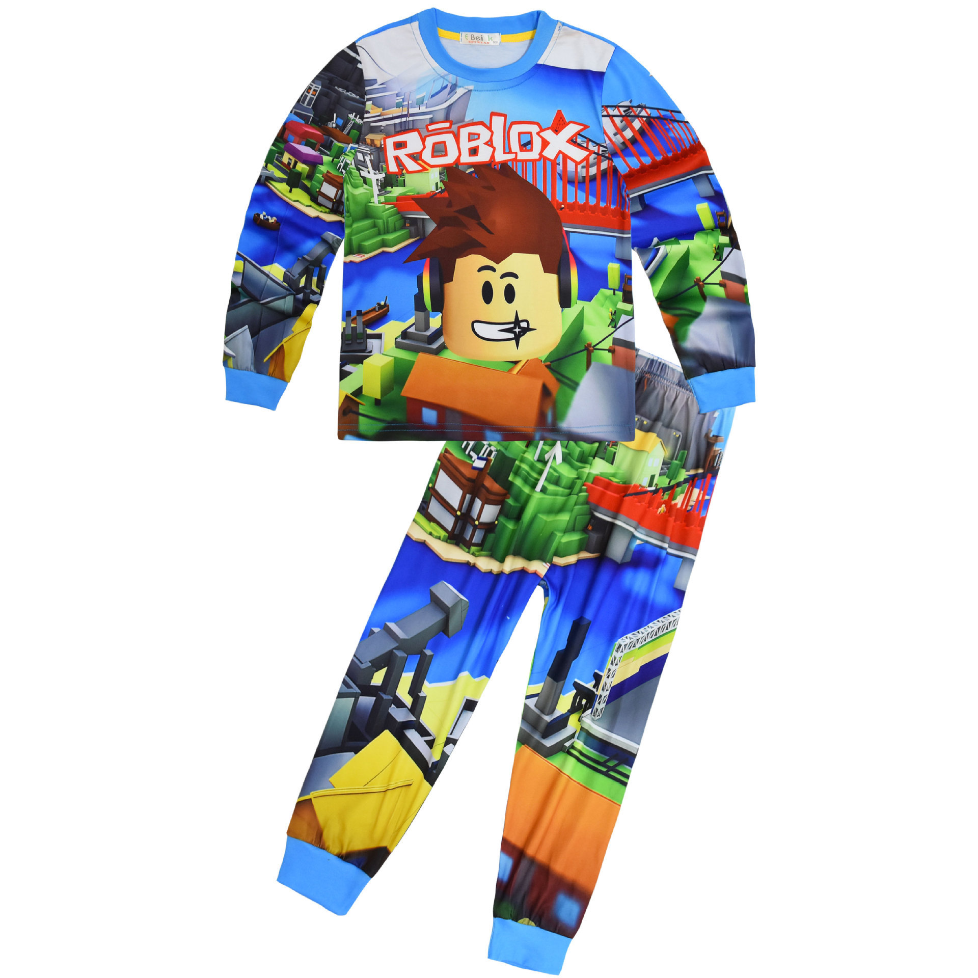 Boys Girls Roblox Long Sleeve T-Shirt Shorts Outfits Sets Tracksuits Pyjamas Set - Picture 67 of 138