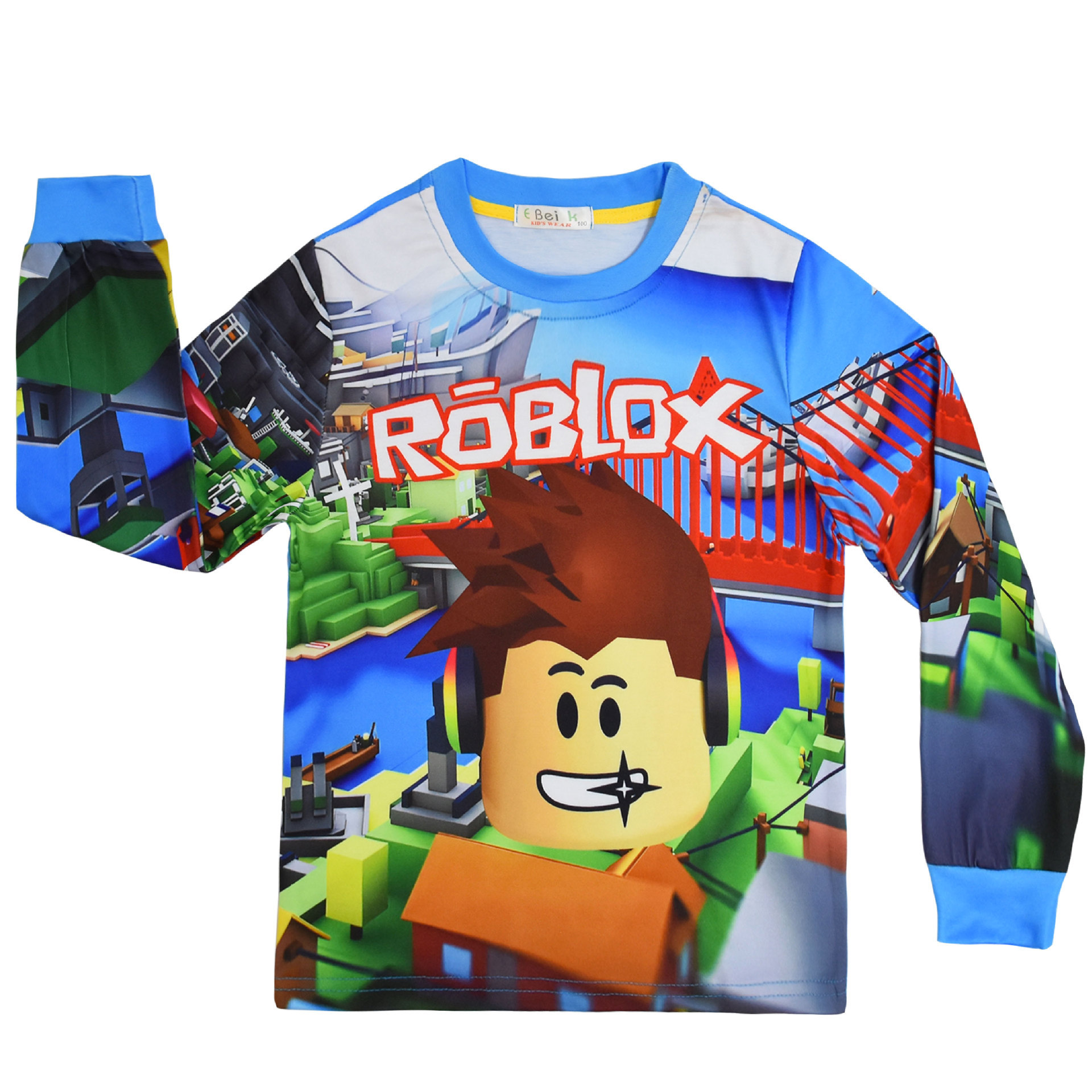 Boys Girls Roblox Long Sleeve T-Shirt Shorts Outfits Sets Tracksuits Pyjamas Set - Picture 70 of 138