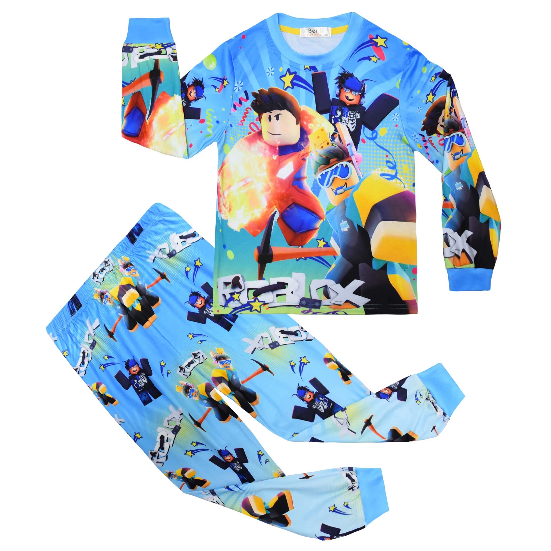 Boys Girls Roblox Long Sleeve T-Shirt Shorts Outfits Sets Tracksuits Pyjamas Set - Picture 85 of 138