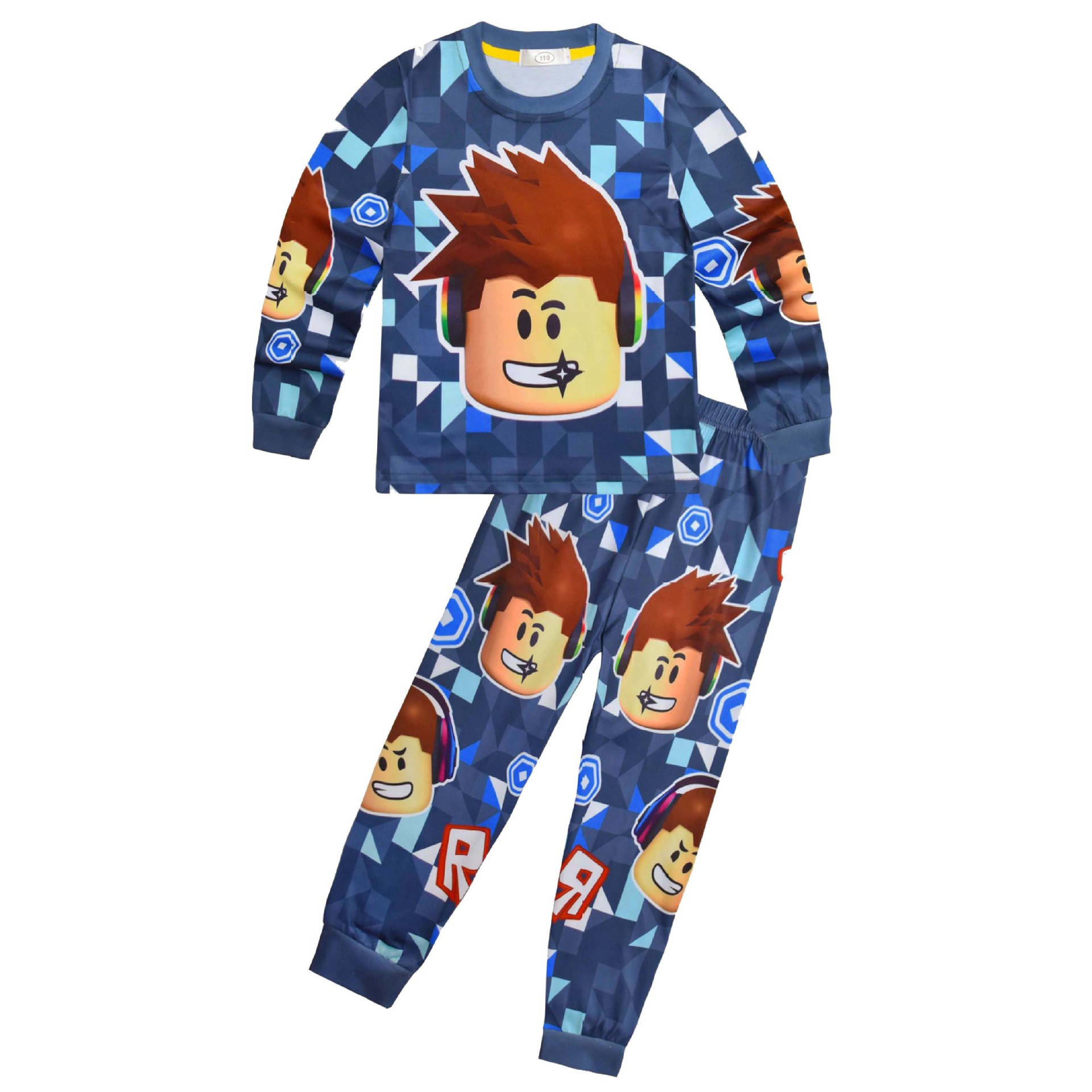 Boys Girls Roblox Long Sleeve T-Shirt Shorts Outfits Sets Tracksuits Pyjamas Set - Picture 101 of 138