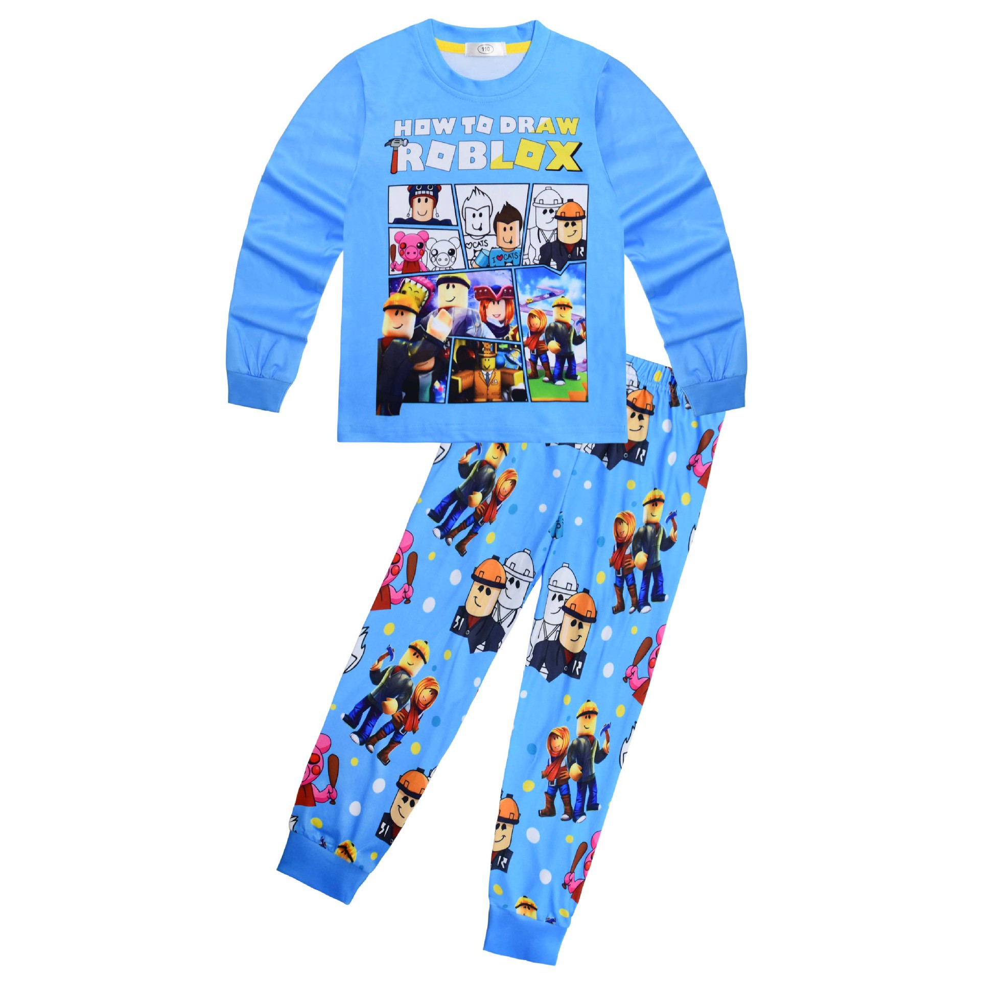 Boys Girls Roblox Long Sleeve T-Shirt Shorts Outfits Sets Tracksuits Pyjamas Set - Picture 131 of 138