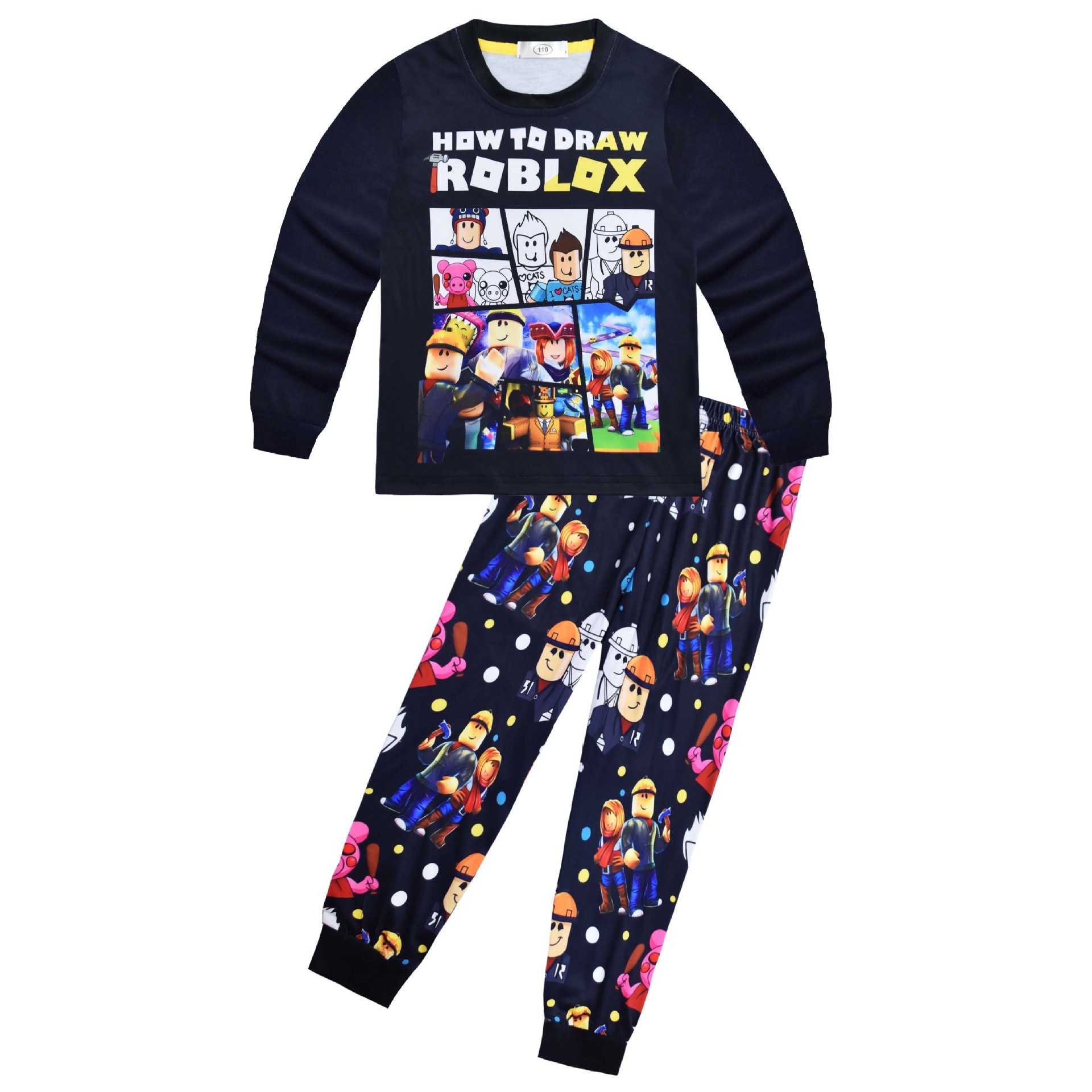 Boys Girls Roblox Long Sleeve T-Shirt Shorts Outfits Sets Tracksuits Pyjamas Set - Picture 136 of 138