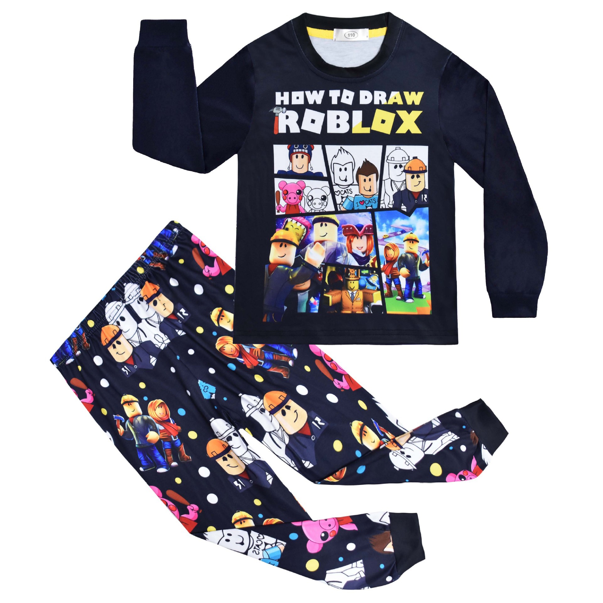 Boys Girls Roblox Long Sleeve T-Shirt Shorts Outfits Sets Tracksuits Pyjamas Set - Picture 135 of 138