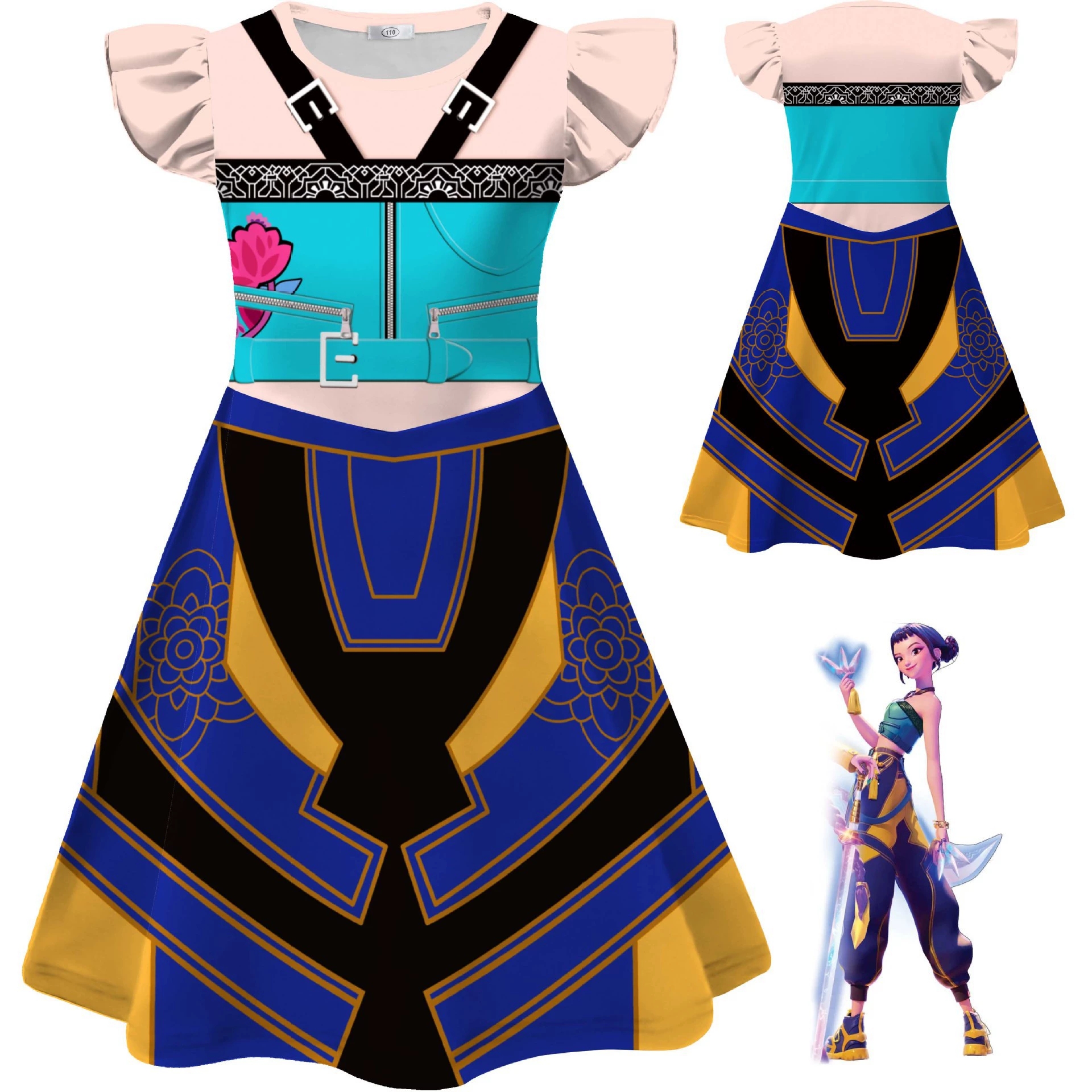 Girls Rumi Mira Zoey KPop Demon Hunters Skirts Cosplay Costume Party Fancy Dress - Picture 16 of 20