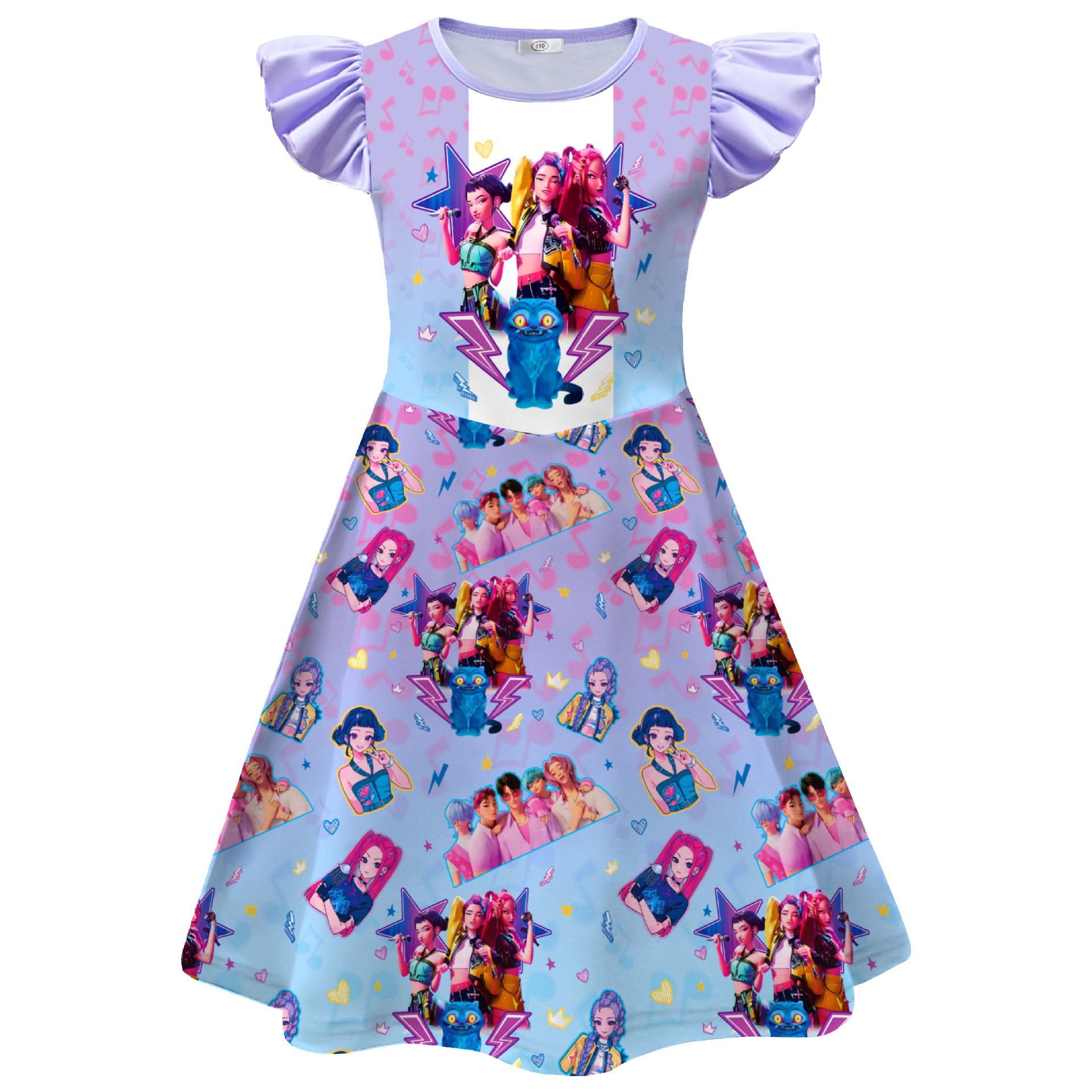 Girls KPop Demon Hunters Dress Skirts Cosplay Costume Party Fancy Dress Pyjamas - Picture 7 of 41